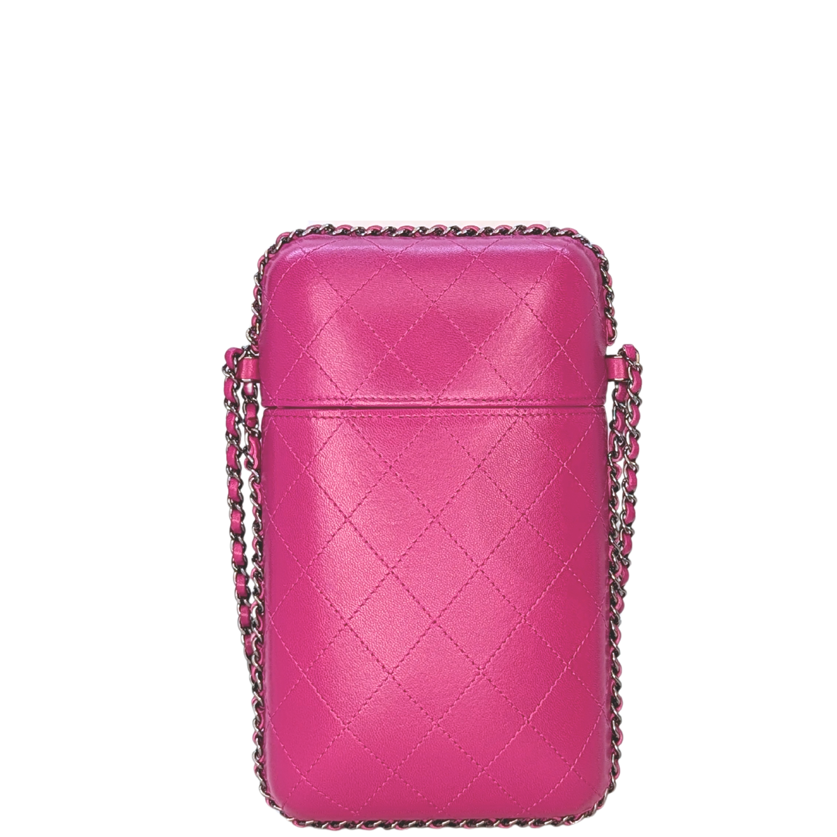 Chanel Lambskin Quilted Chain Around Phone Holder
