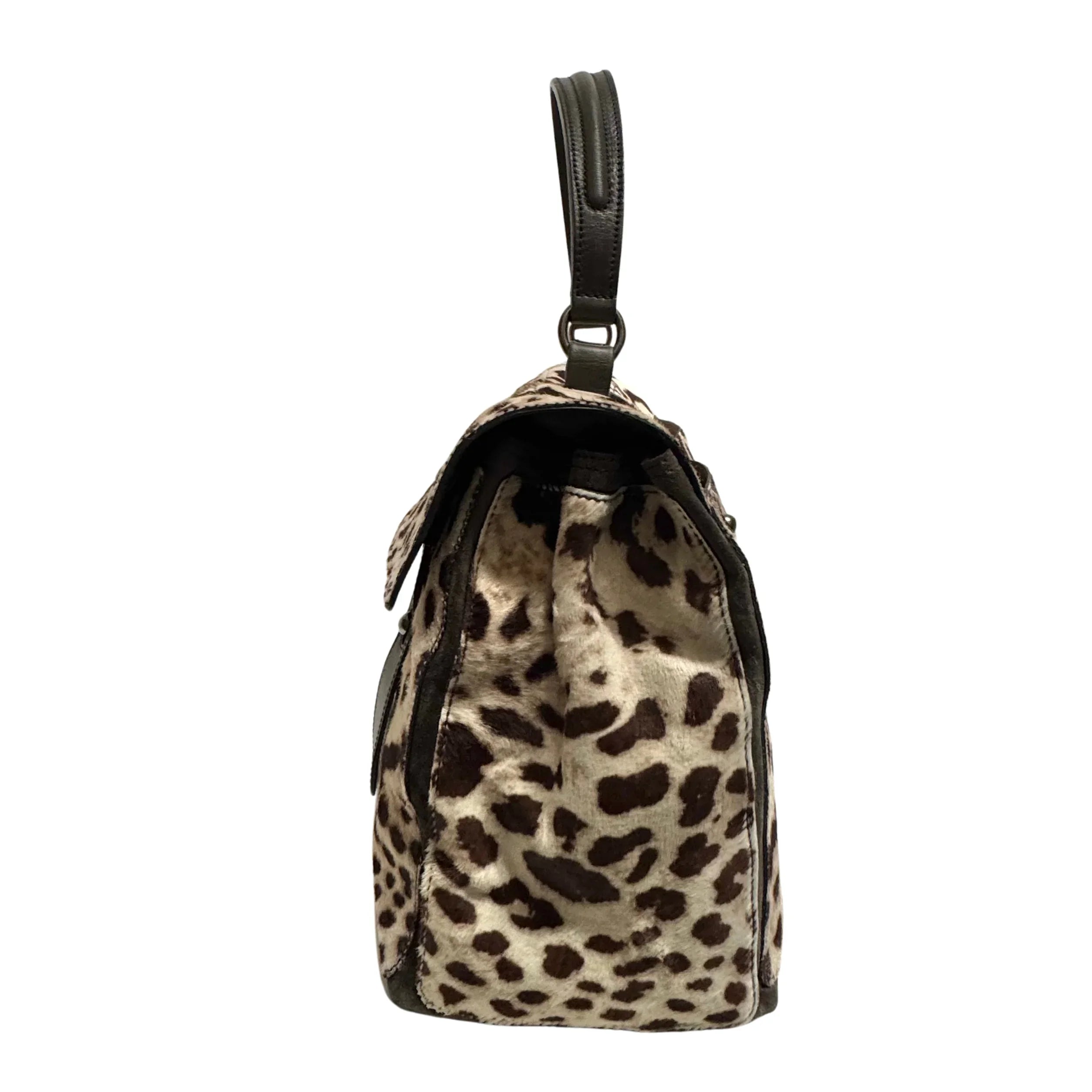 Saint Laurent Ponyhair Top Handle Bag Leopard - Lost Designer
