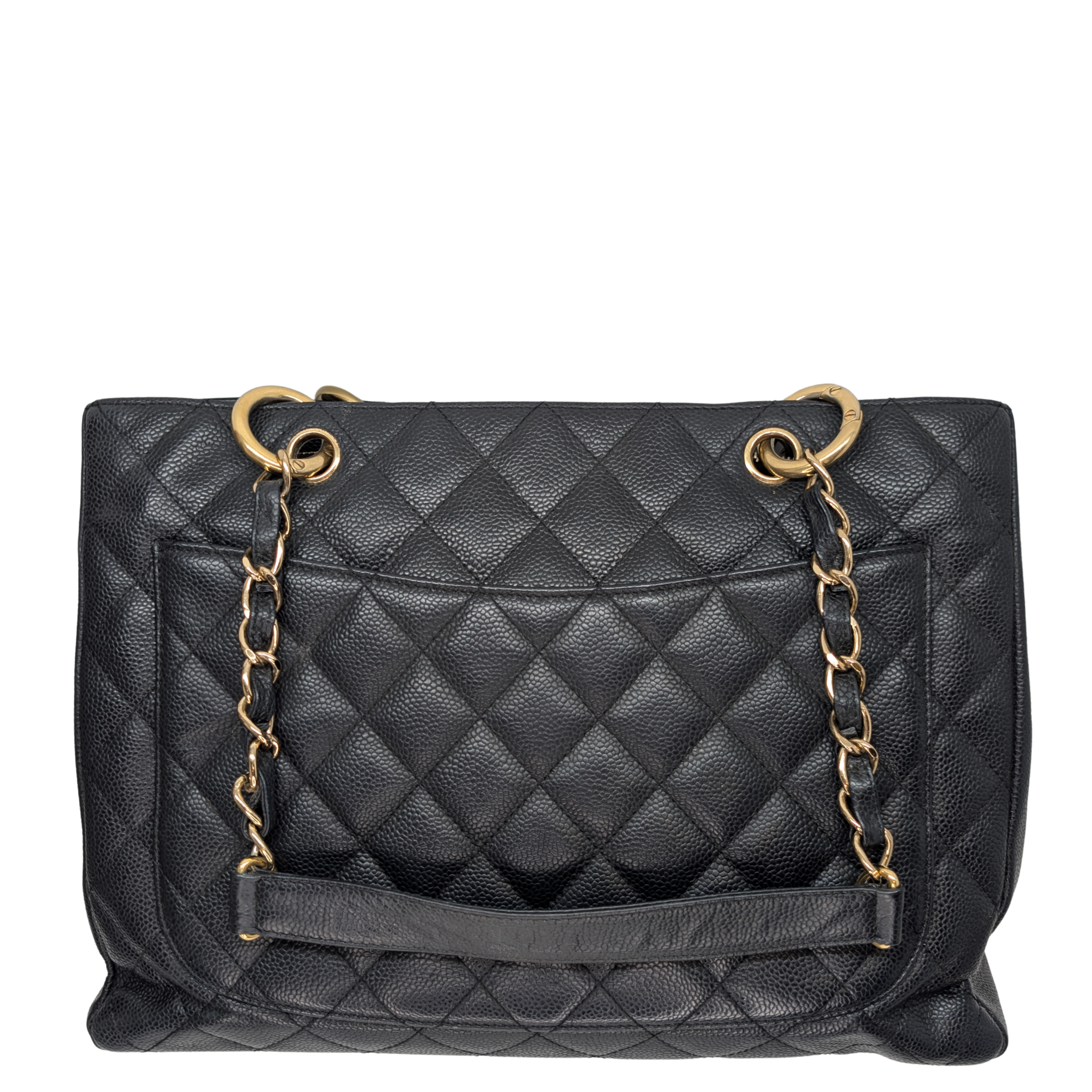 Chanel Quilted Caviar Grand Shopping Tote Black