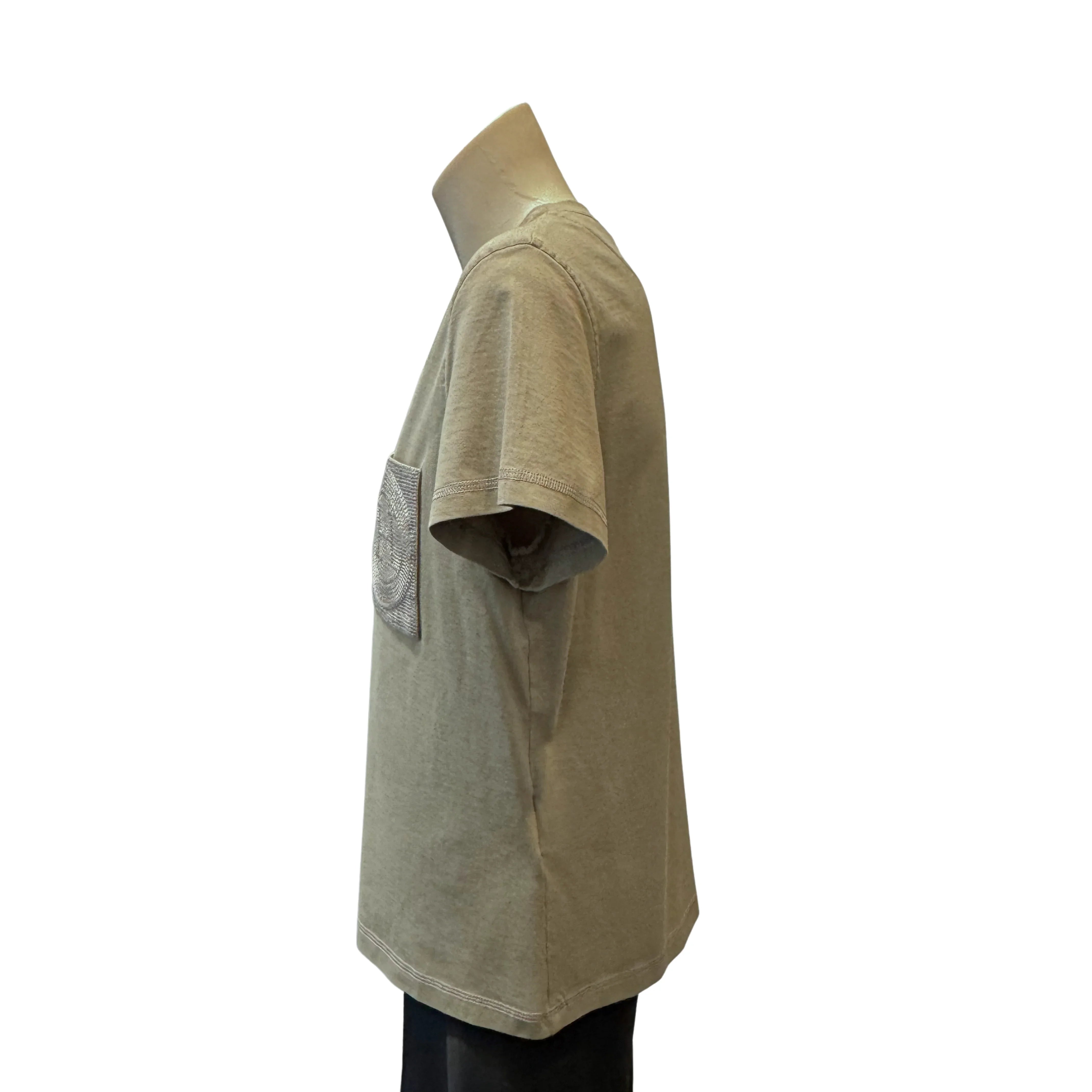 Hermes Droit Poche Brodée T-shirt Khaki size 40 - Lost Designer