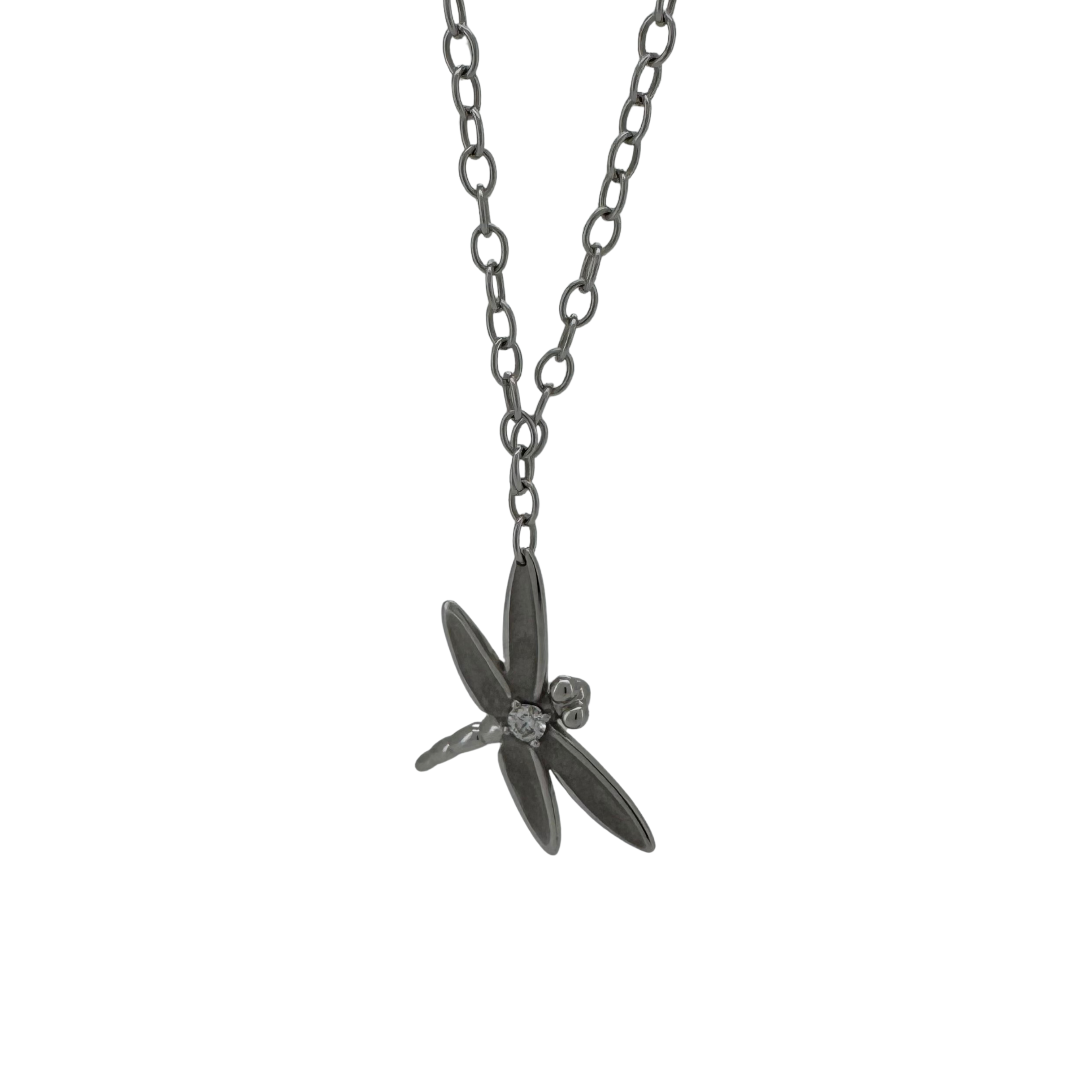 Tiffany & Co Dragon Fly Diamond .07ct Necklace 18k White Gold - Lost Designer