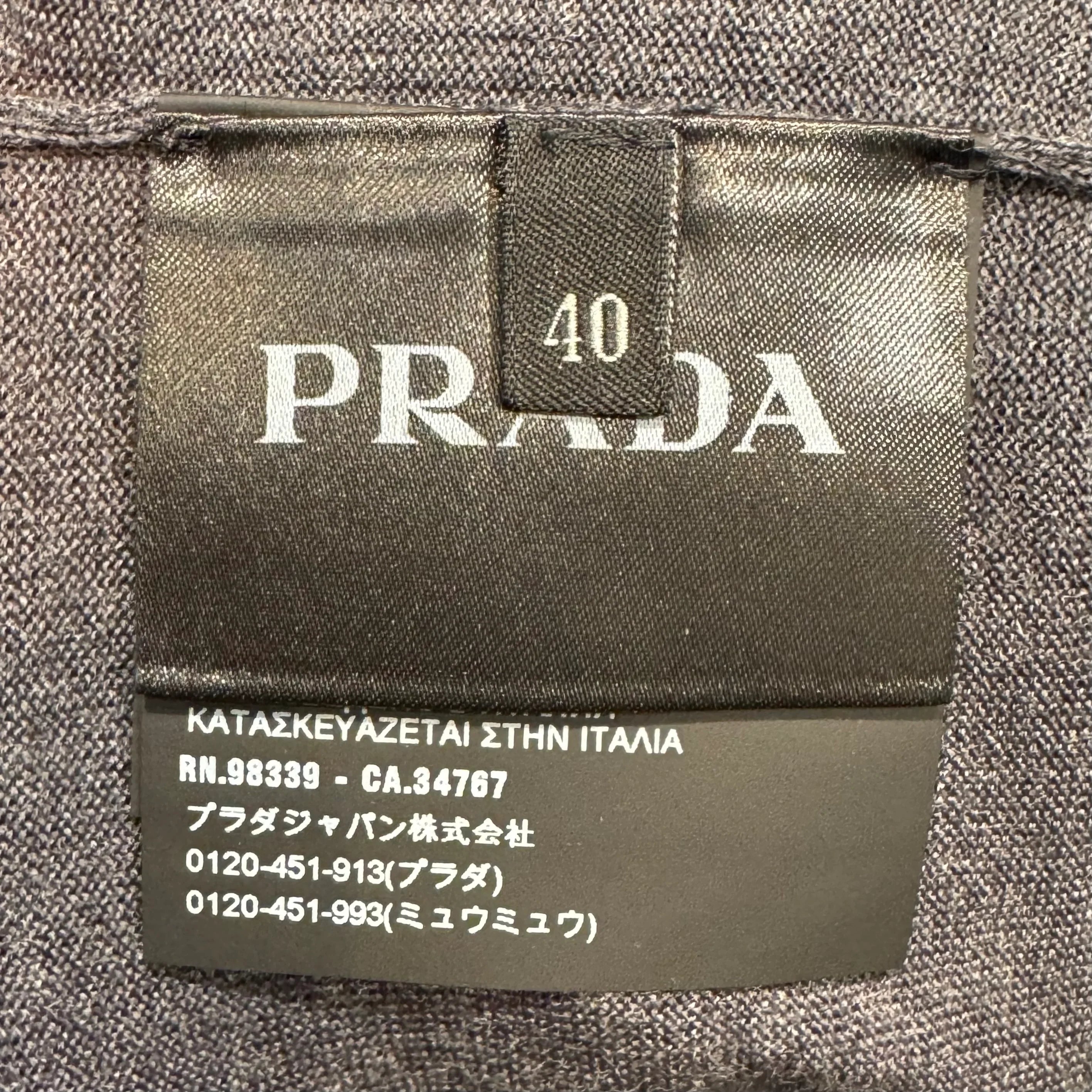 Prada Virgin Wool Relaxed Knit Sweater Grey - Lost Designer