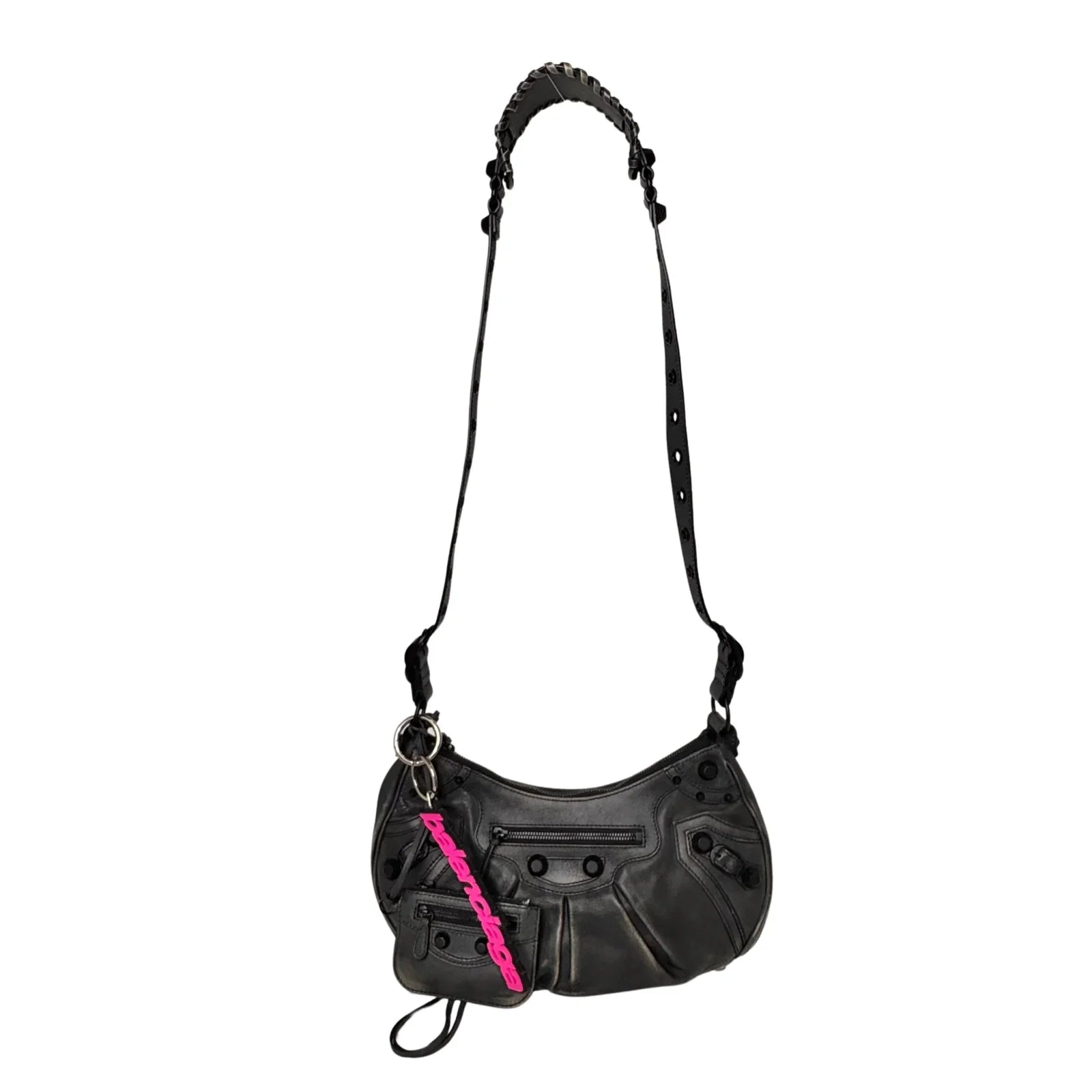 Balenciaga Calfskin Small Le Cagole Shoulder Bag Black - Lost Designer