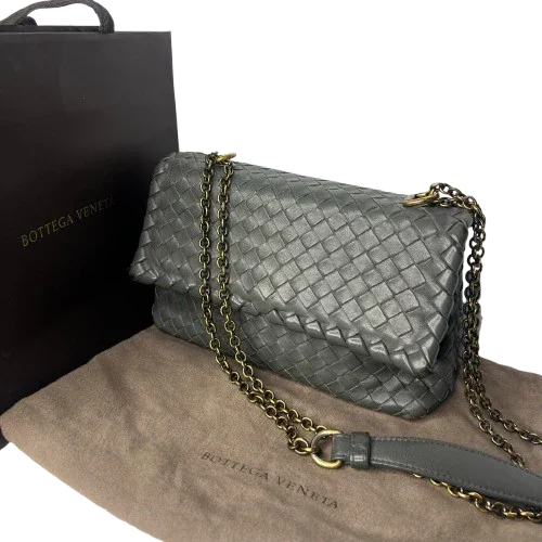 Bottega Veneta Nappa Intrecciato Medium Olimpia Bag – Steel Grey - Lost Designer