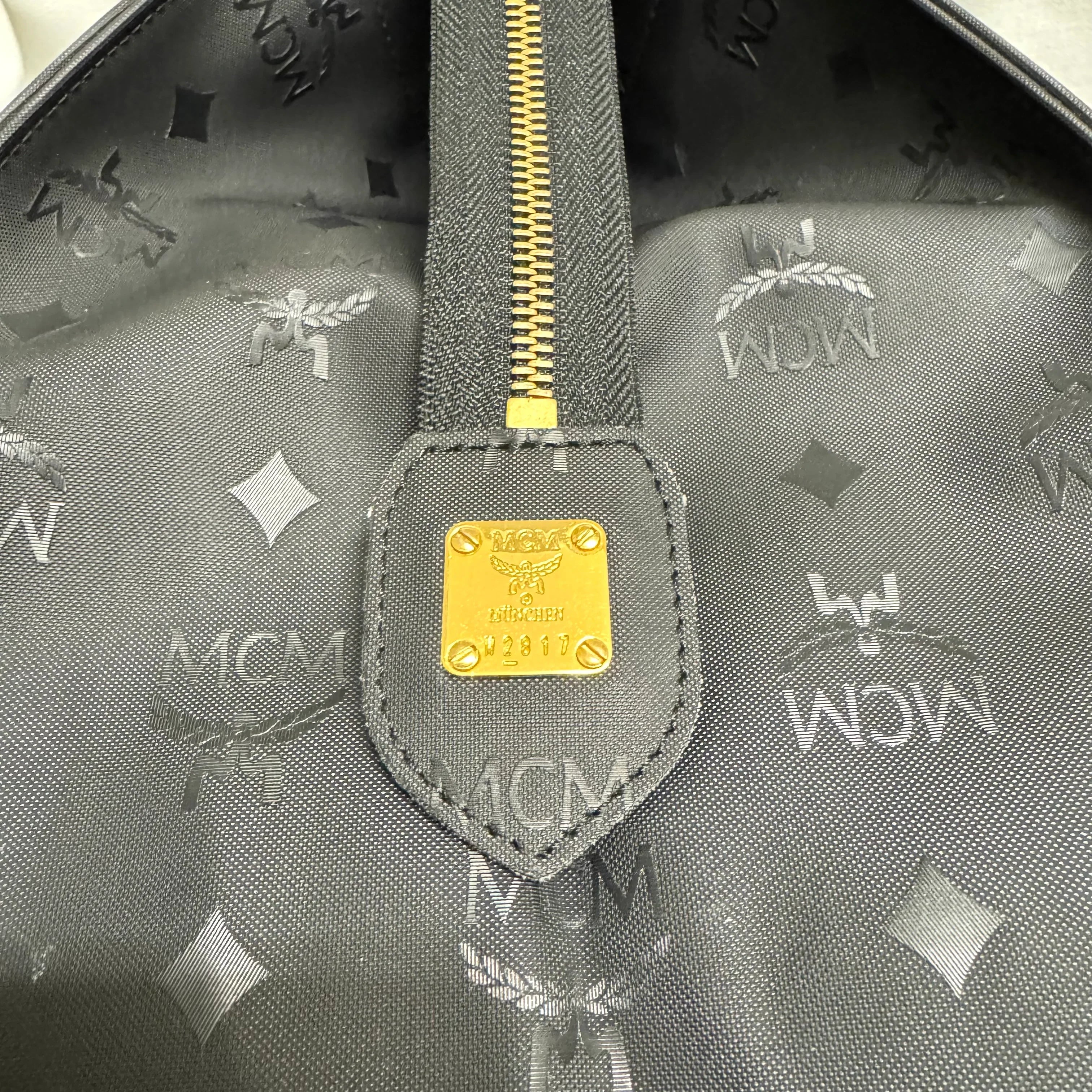 MCM Large Visetos Nylon Tote Bag Black - Lost Designer
