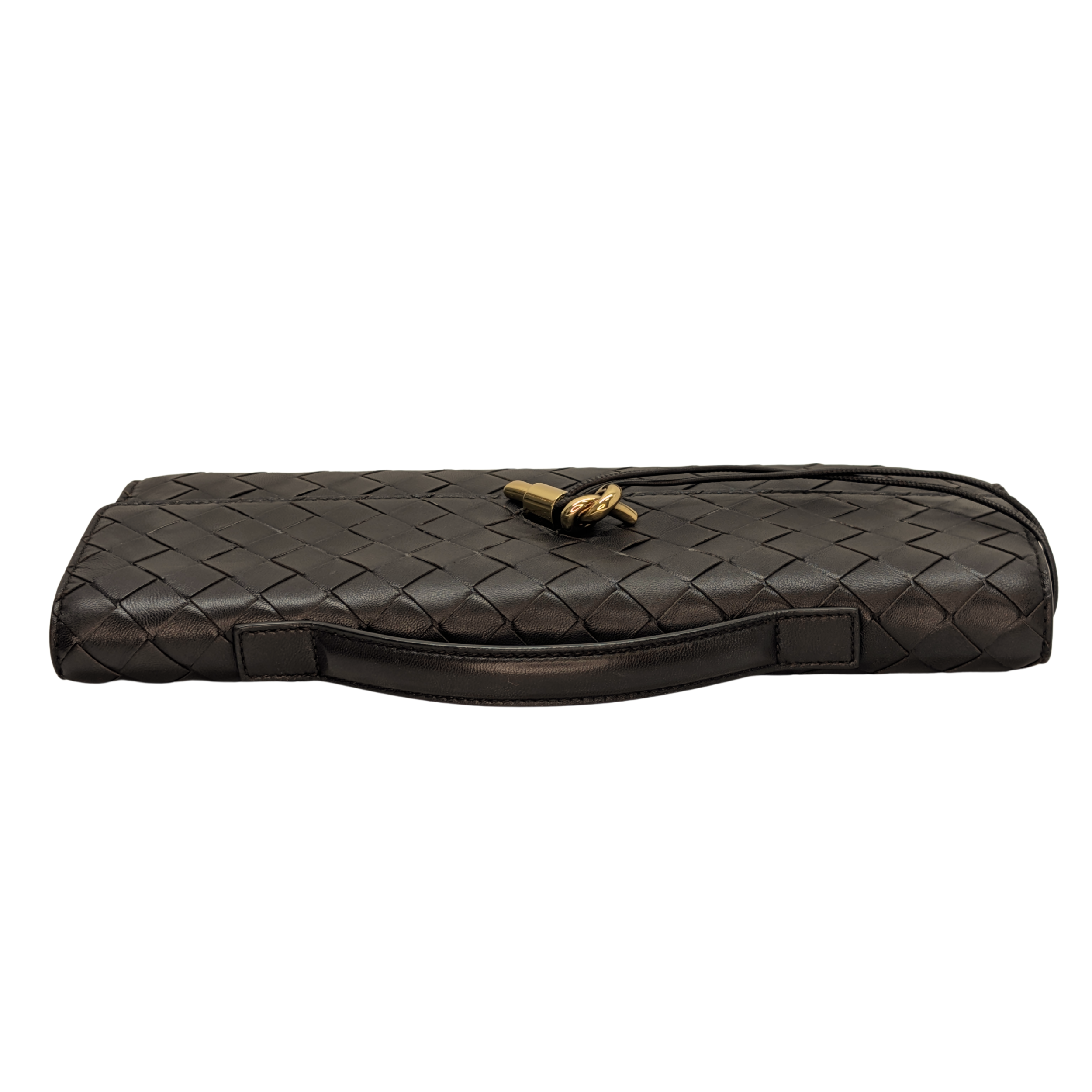 Bottega Veneta Nappa Intrecciato Long Andiamo Top Clutch Bag Brown