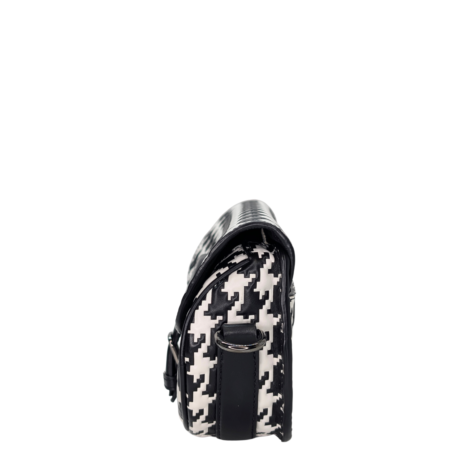 Dior Box Houndstooth East West Bobby Bag Black White