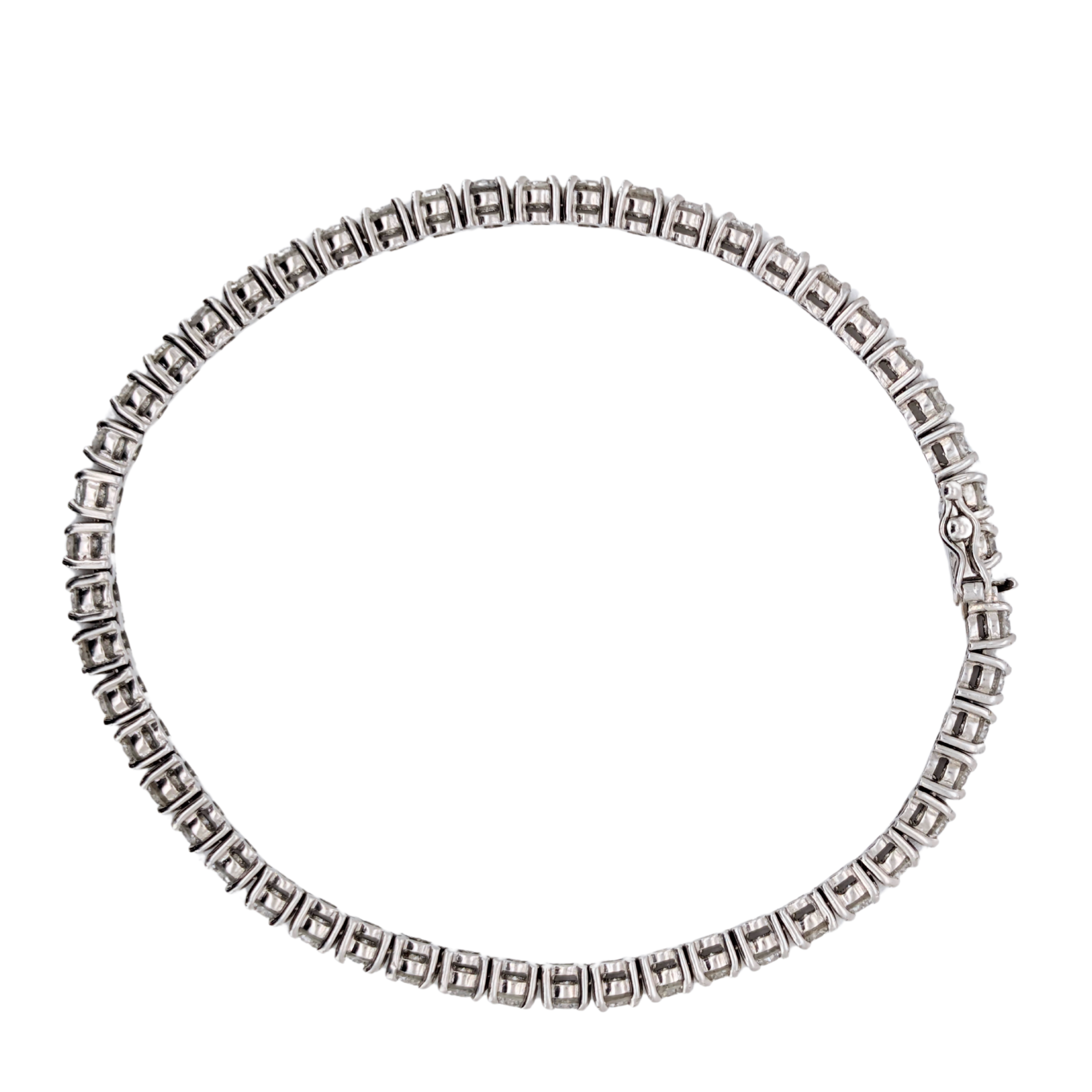 6.00Ct Natural Round Brilliant Diamond Tennis Bracelet In Platinum 850