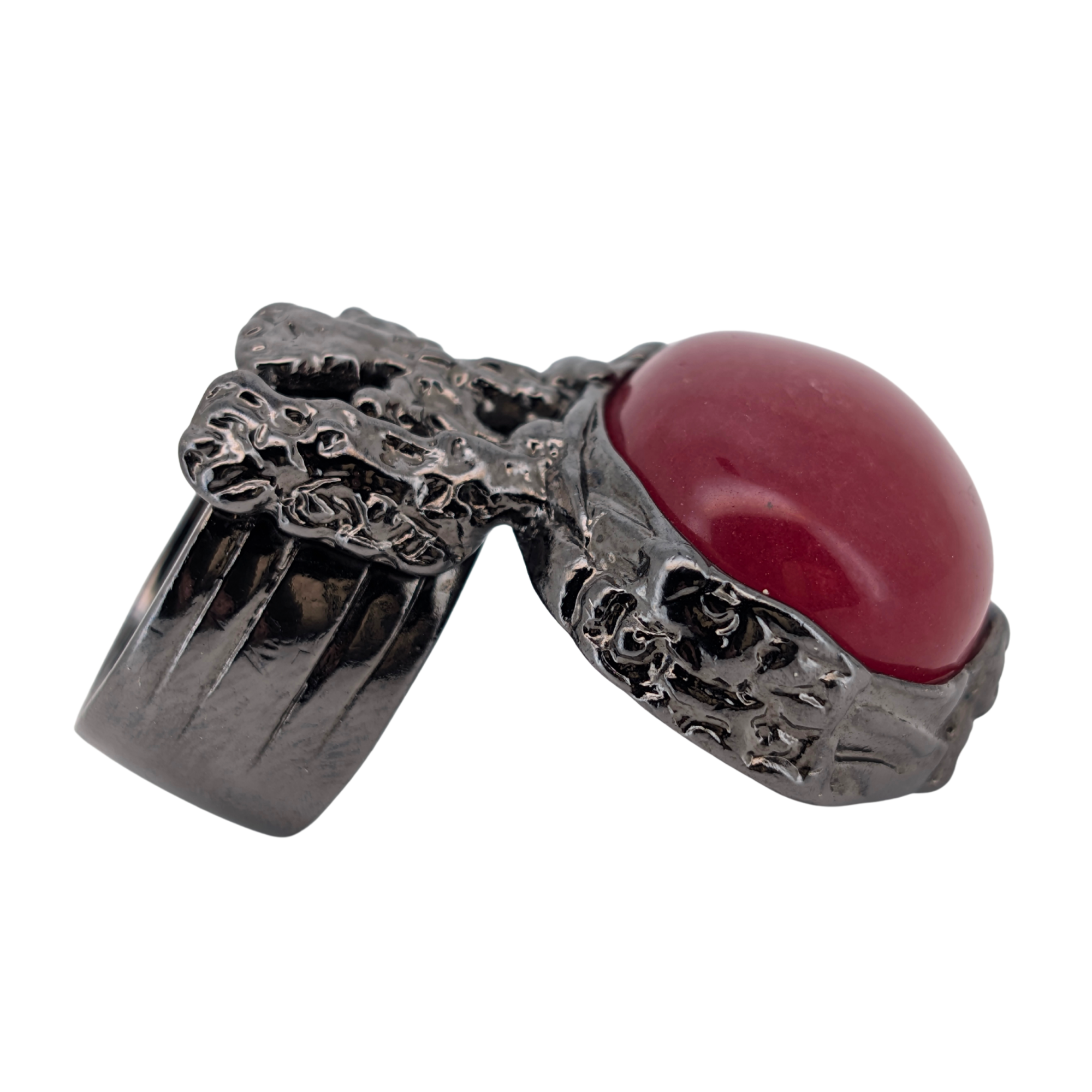 Saint Laurent Arty Red Enamel Ring Size 56/P½