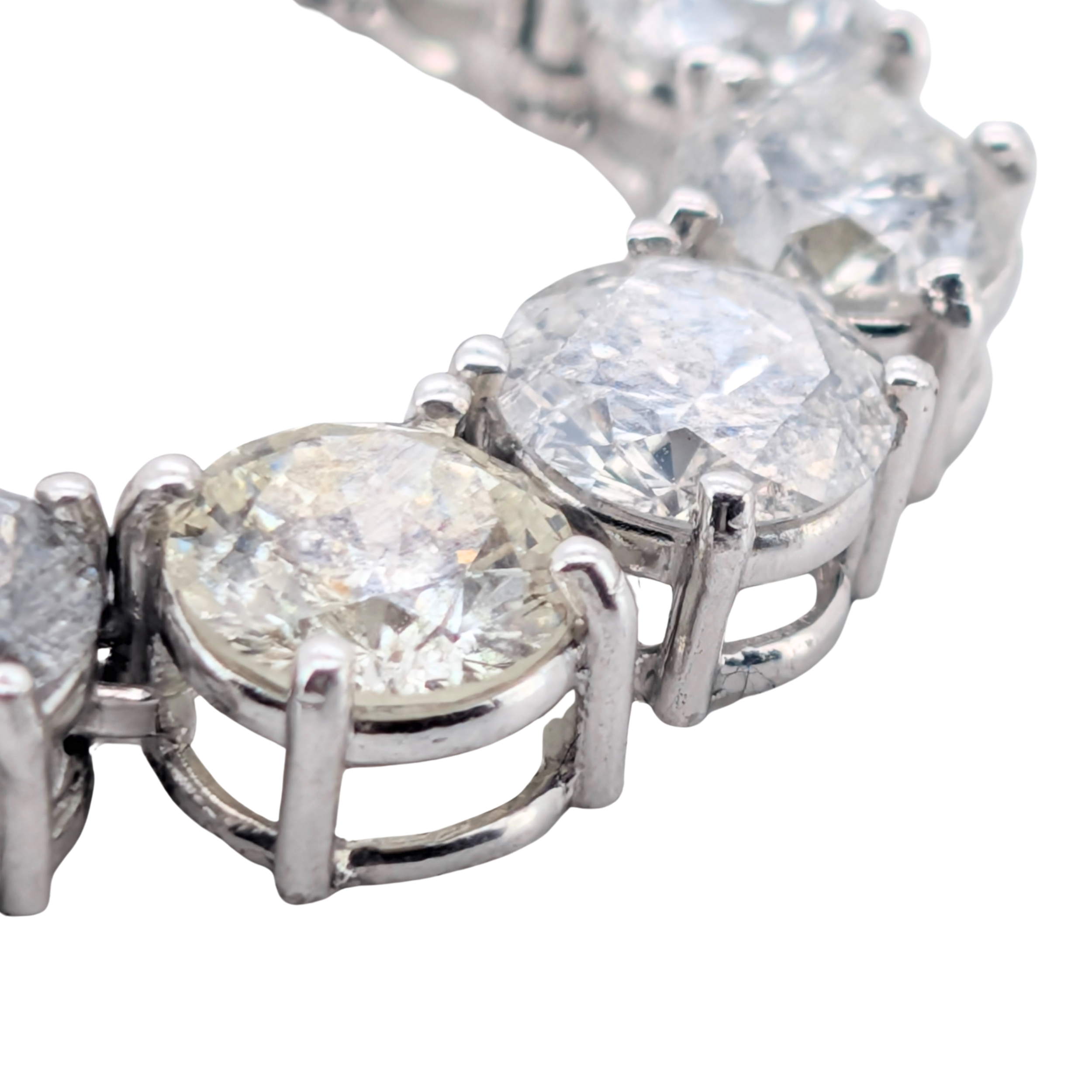20.0Ct Natural Brilliant Diamond Graduating Tennis Necklace Platinum