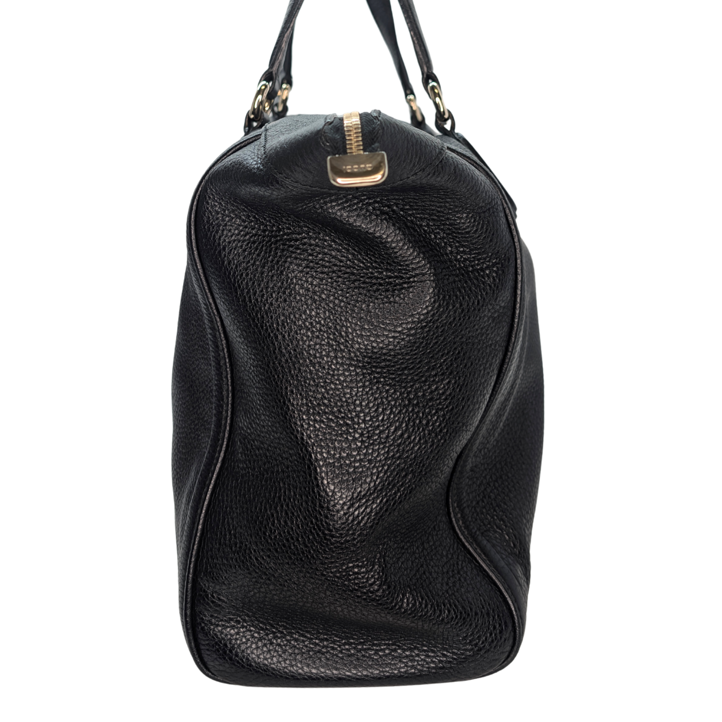 Gucci Soho Pebbled Leather GG Tassel Bag Black
