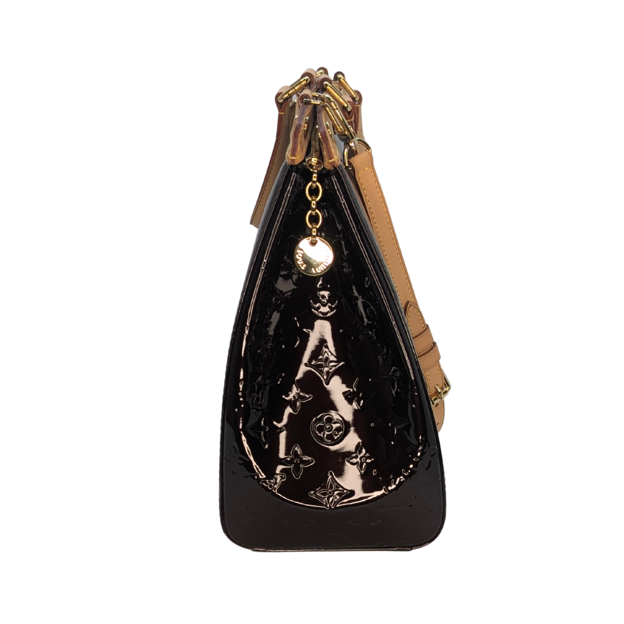 Louis Vuitton Amarante Monogram Brea Vernis GM Handbag Burgundy