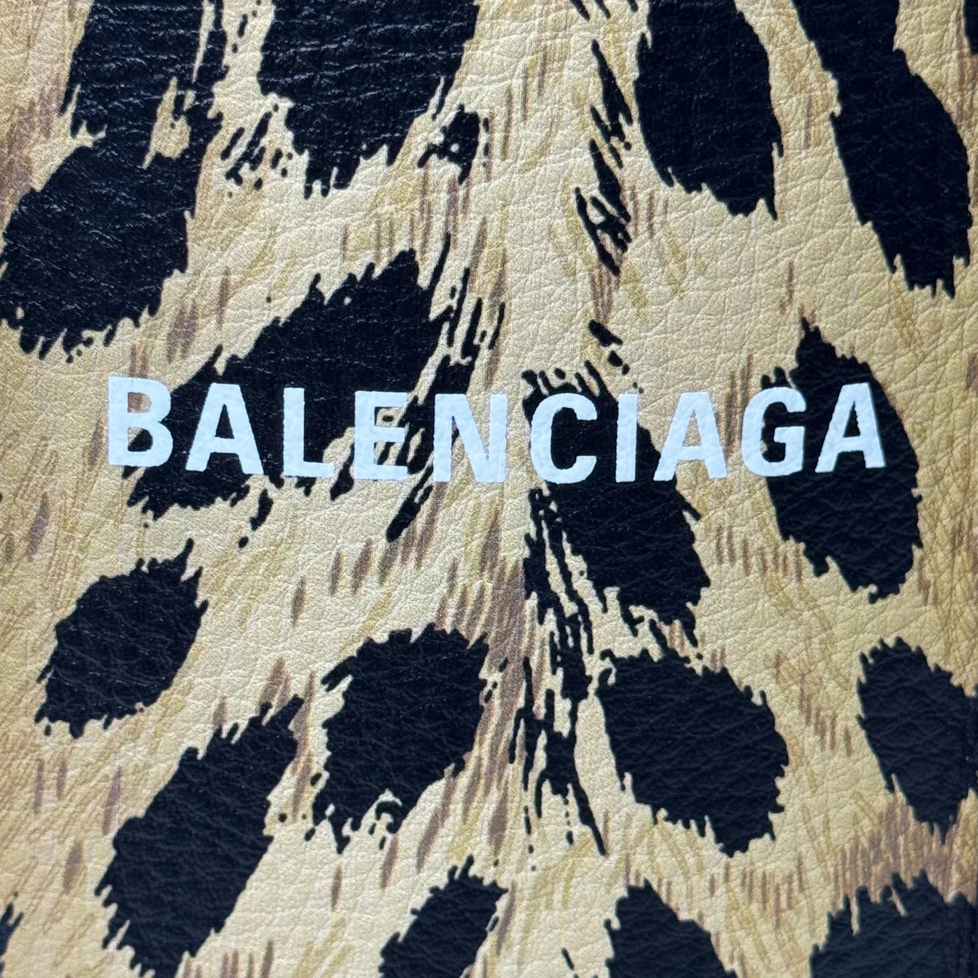 Balenciaga Calfskin Printed Leopard XXS Everyday Tote Bag w Strap - Lost Designer