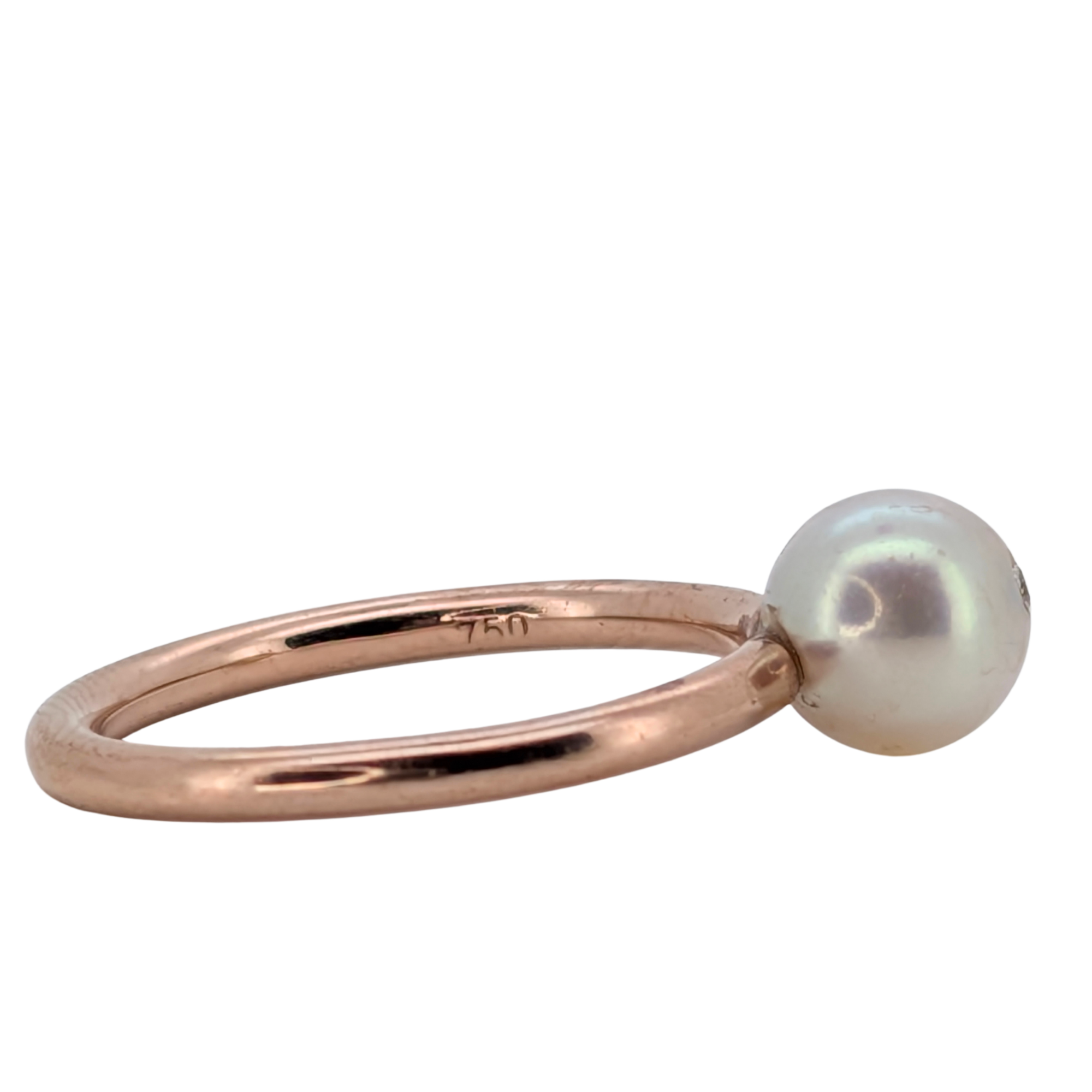 18K Rose Gold South Sea Pearl Diamond Ring