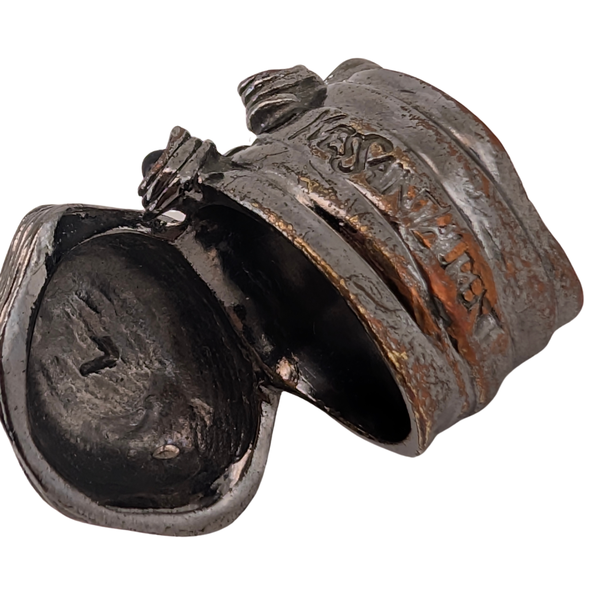 Saint Laurent Arty Cabochon Black Enamel Ring Size 55/O½