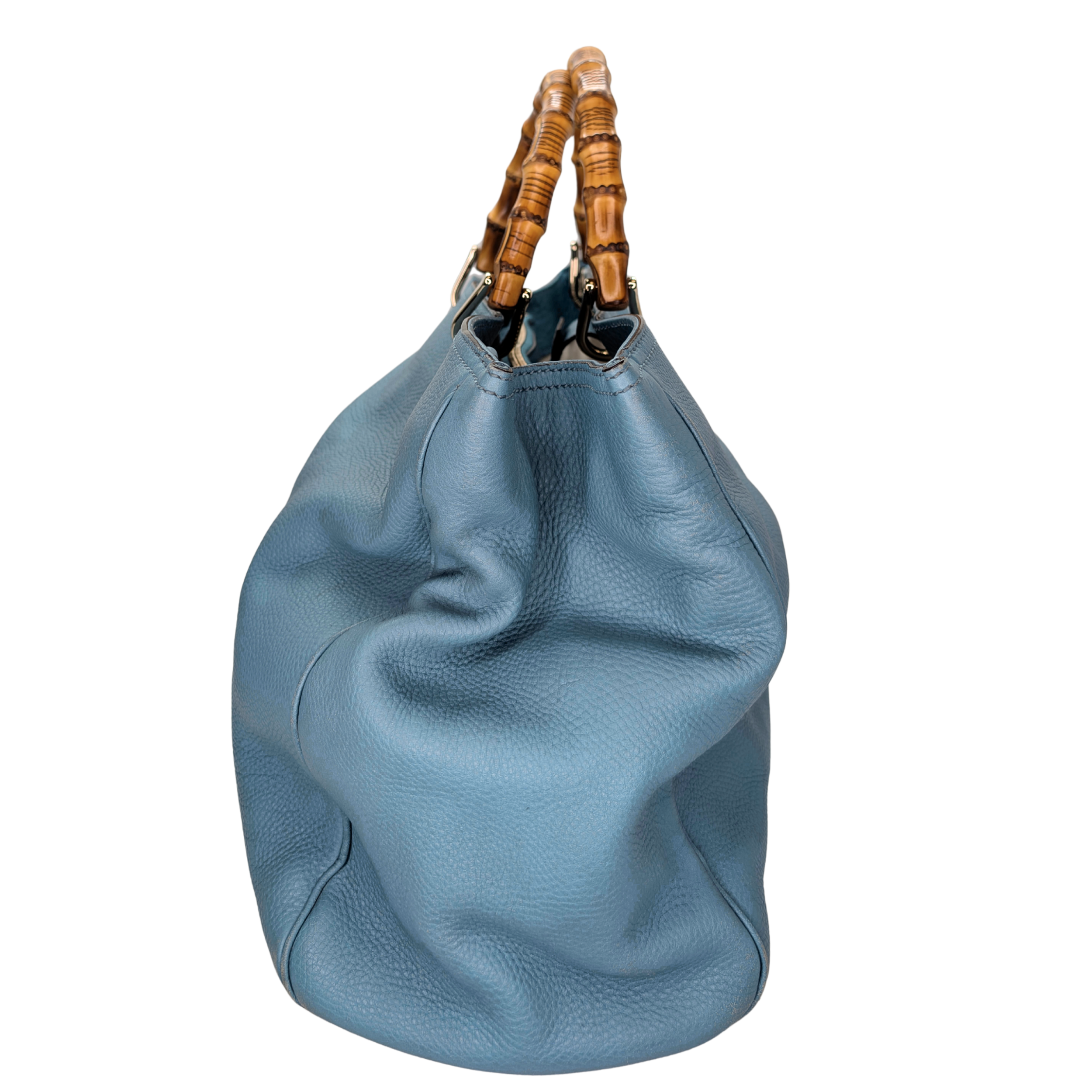 Gucci Bamboo Shopper Tote Bag Large Light Blue