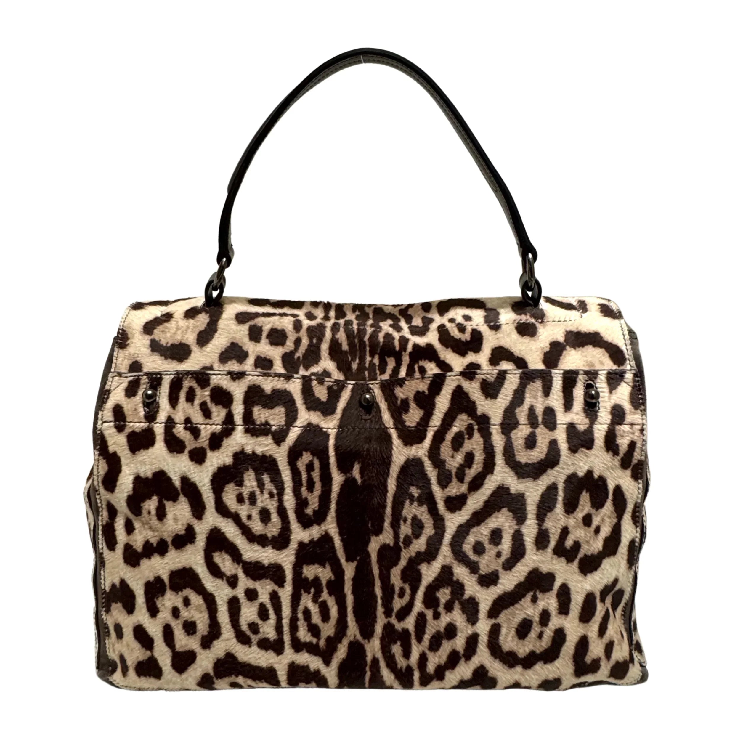 Saint Laurent Ponyhair Top Handle Bag Leopard - Lost Designer