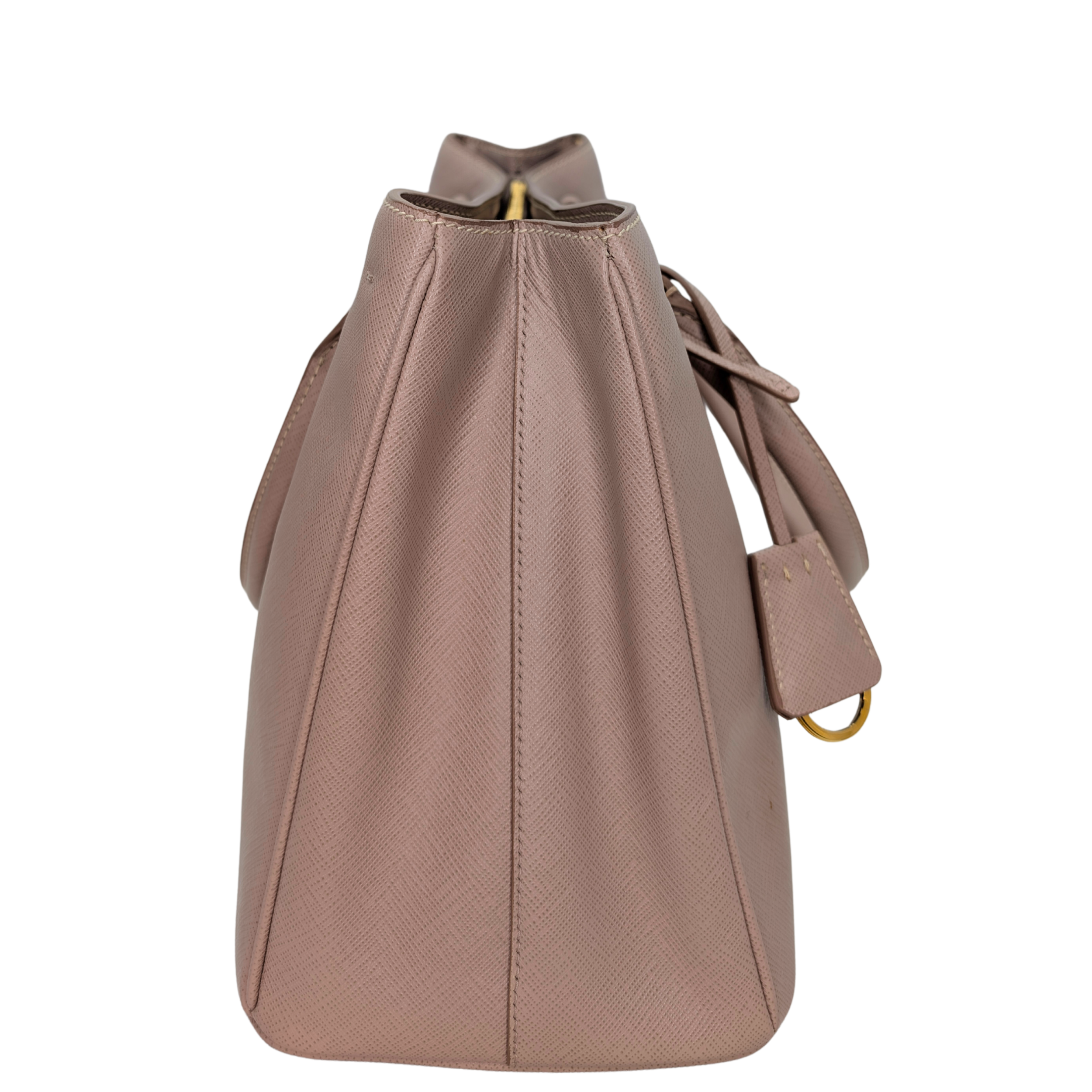 Prada Saffiano Small Galleria Lux Tote Bag Cammeo