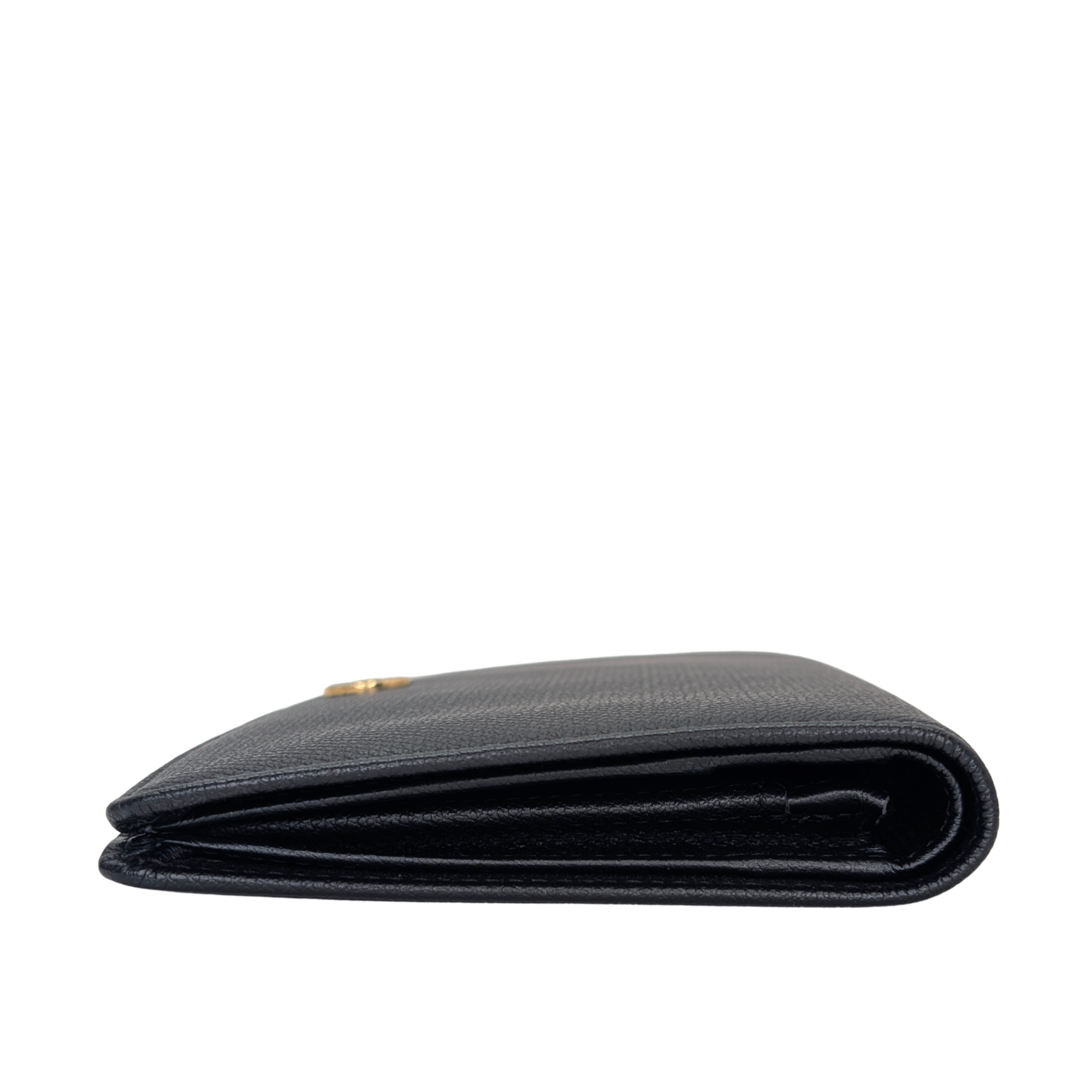 Chanel Leather Long Continental Wallet Black