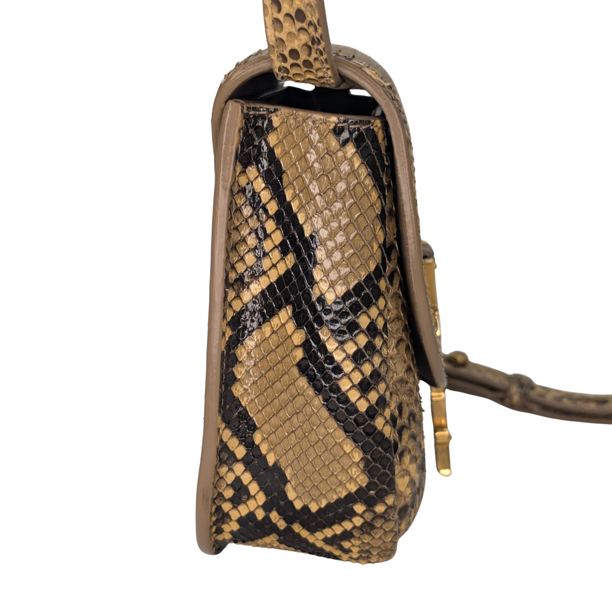 Saint Laurent Kaia Neutral Python Small Bag