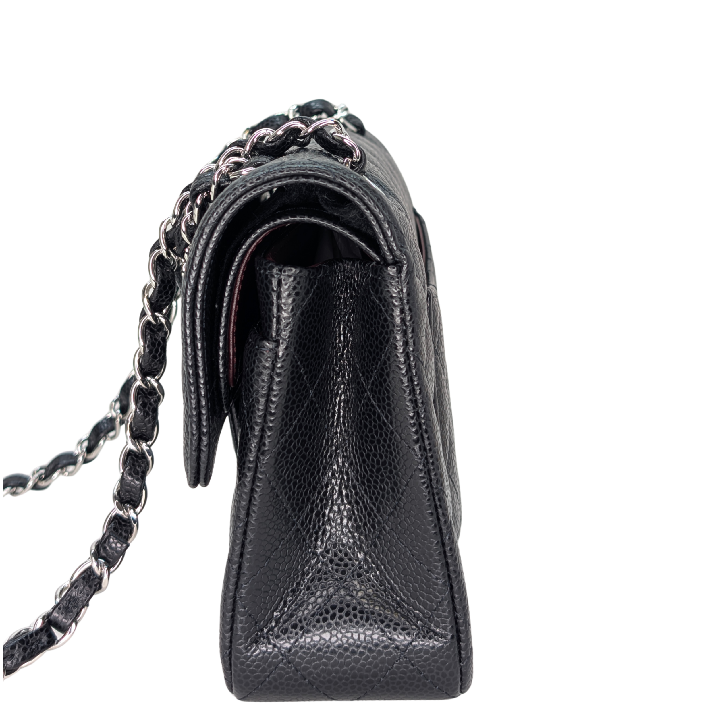 Chanel Classic Double Flap Caviar Black SHW Microchipped