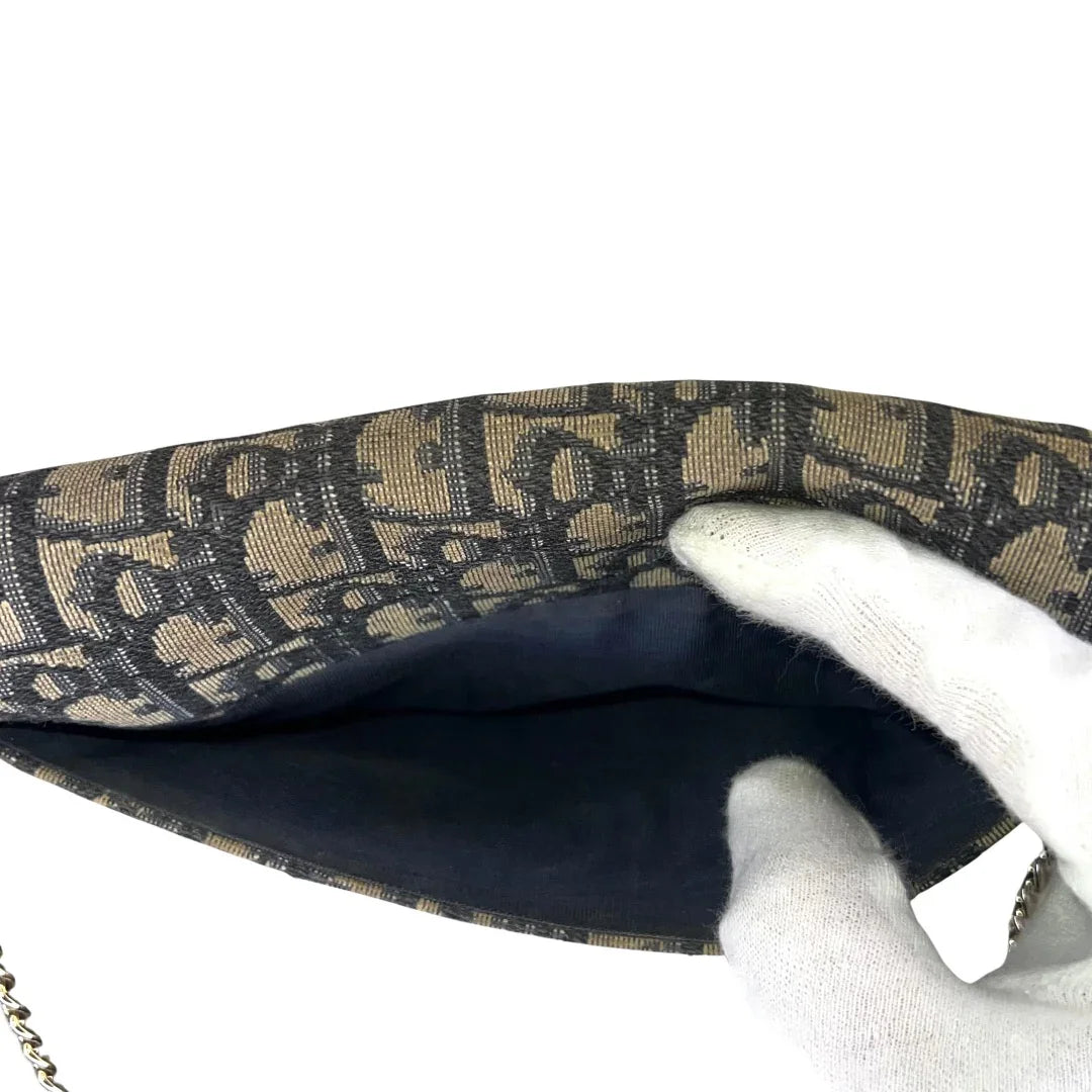 Dior Saddle Wallet on Chain Oblique Jacquard Crossbody Bag - Lost Designer