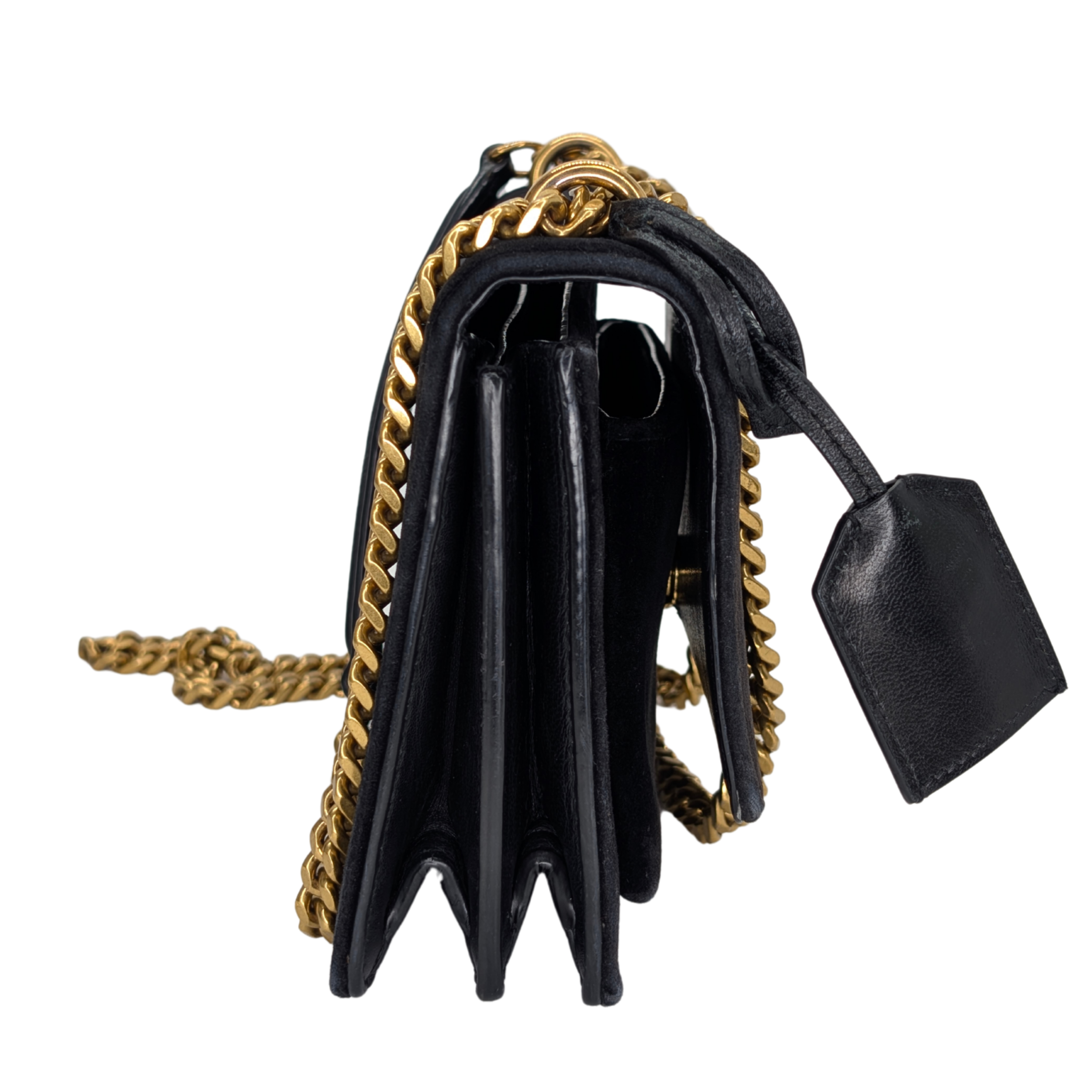 Saint Laurent Sunset Velvet Small Bag Black