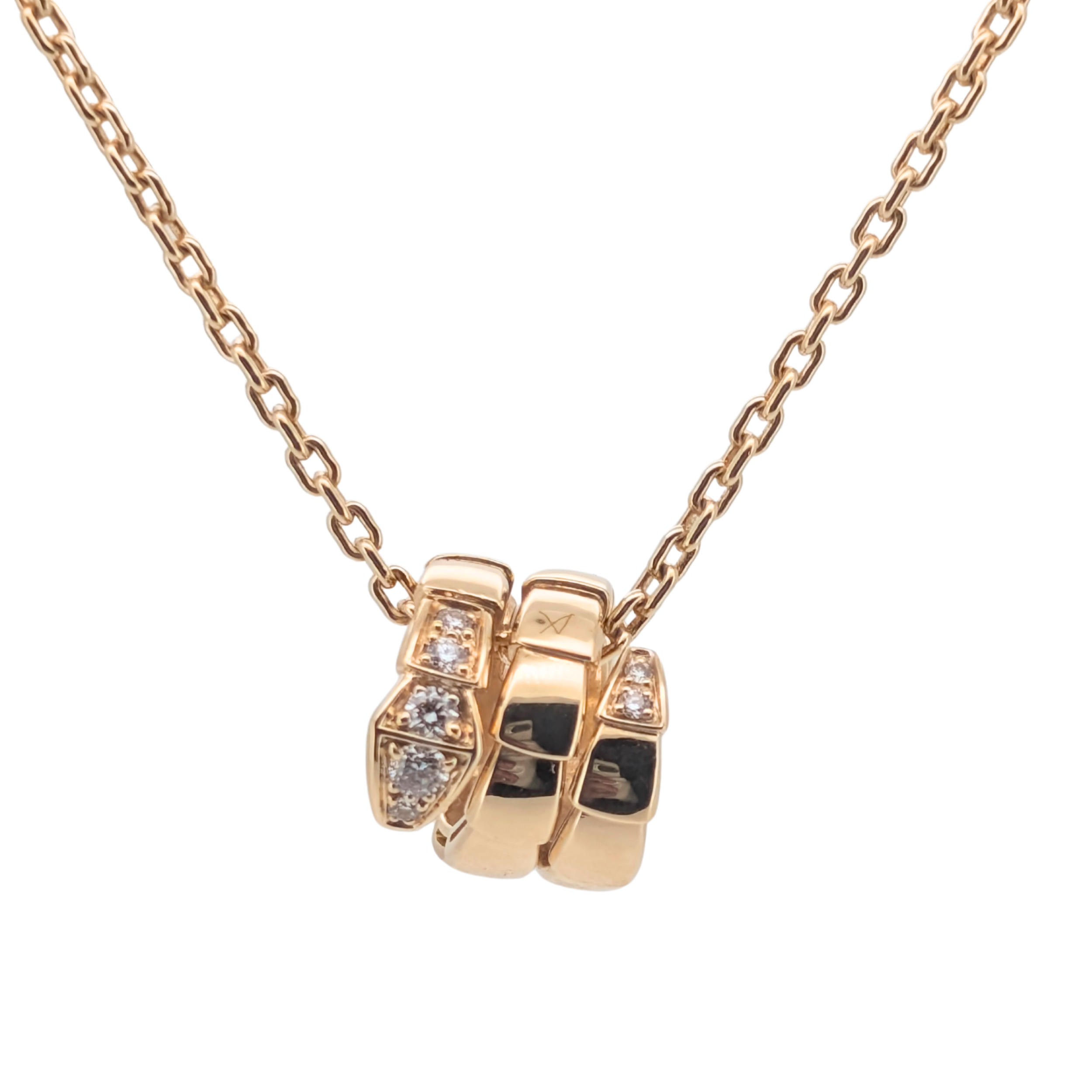 Bvlgri Serpenti Viper Necklace Diamond 18k Yellow Gold