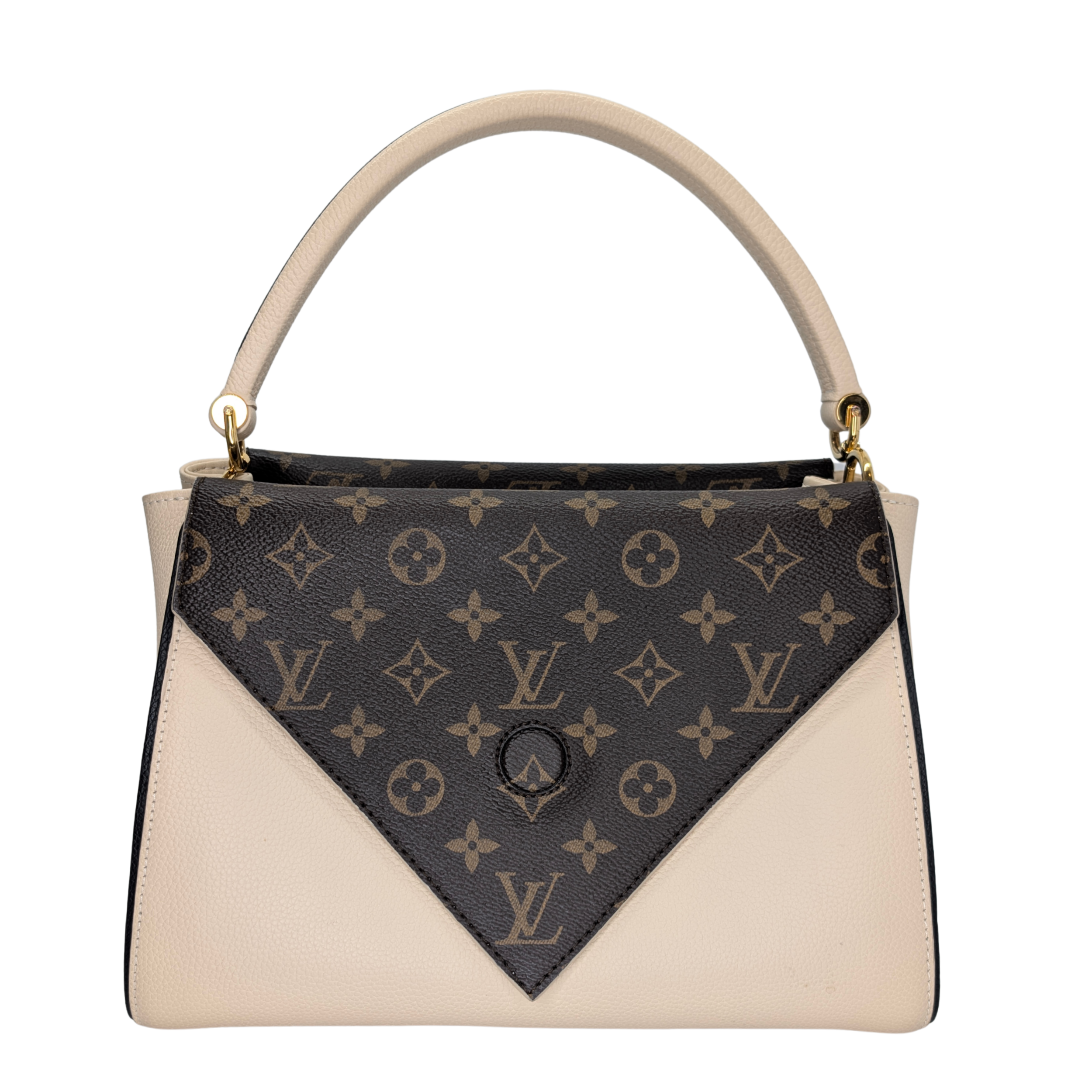 Louis Vuitton Double V Leather Bag Monogram Beige
