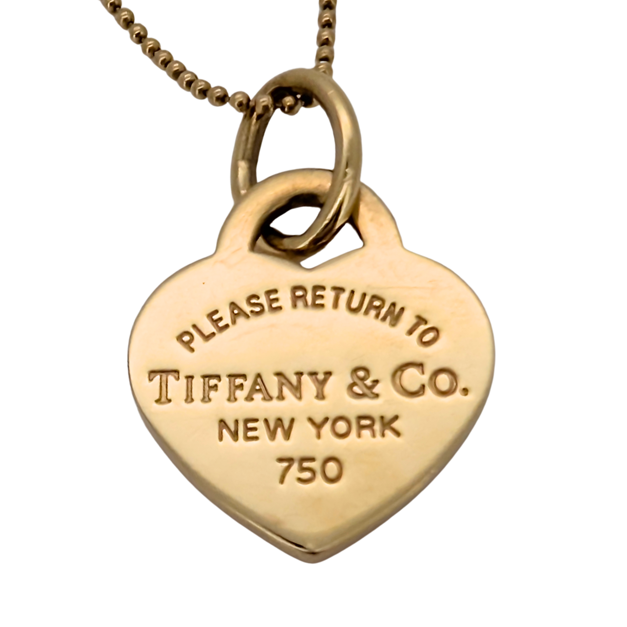 Tiffany & Co. Return to Tiffany Small Heart Tag Pendant on Chain 18k Gold