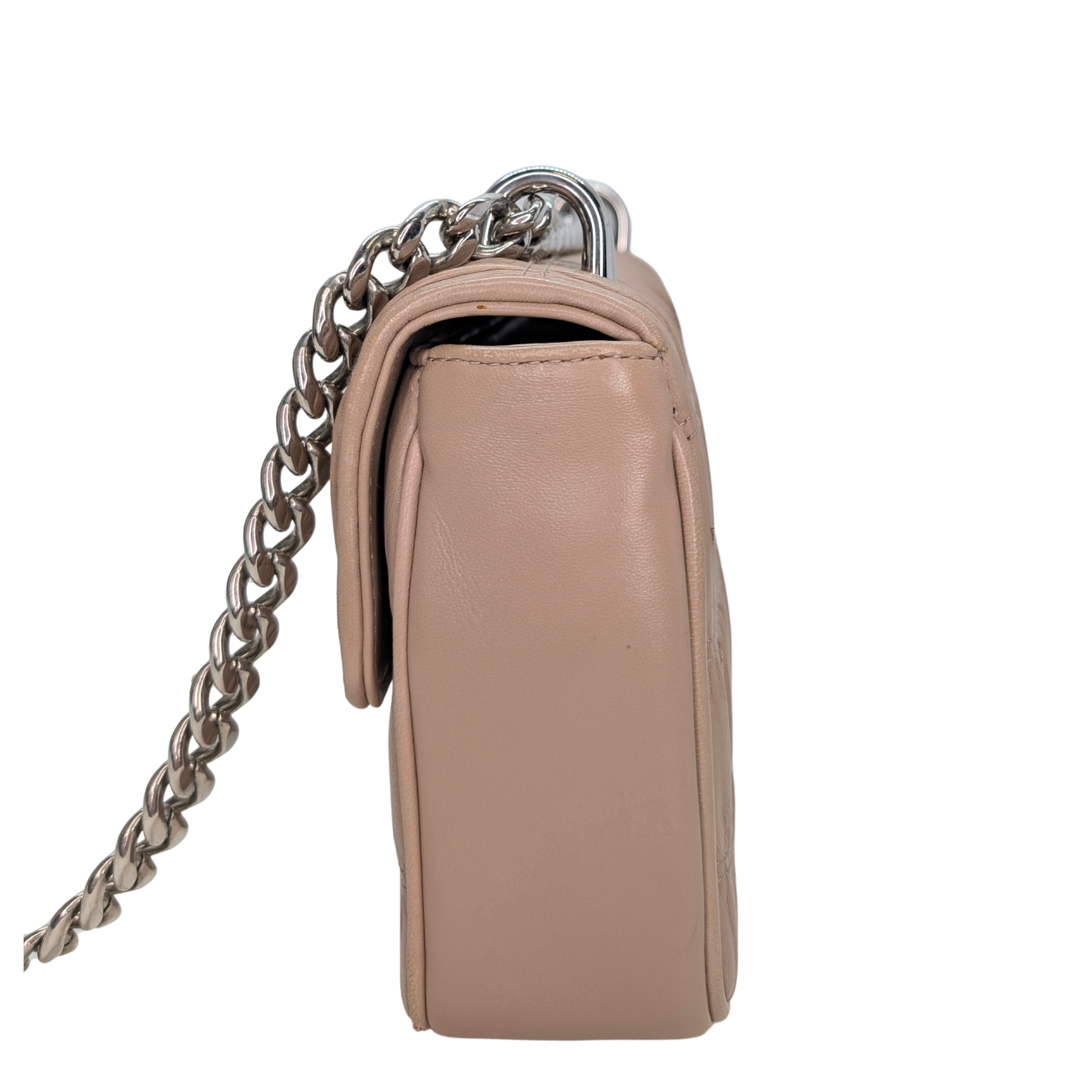 Prada Nappa Gaufre Chain Flap Crossbody Bag Taupe