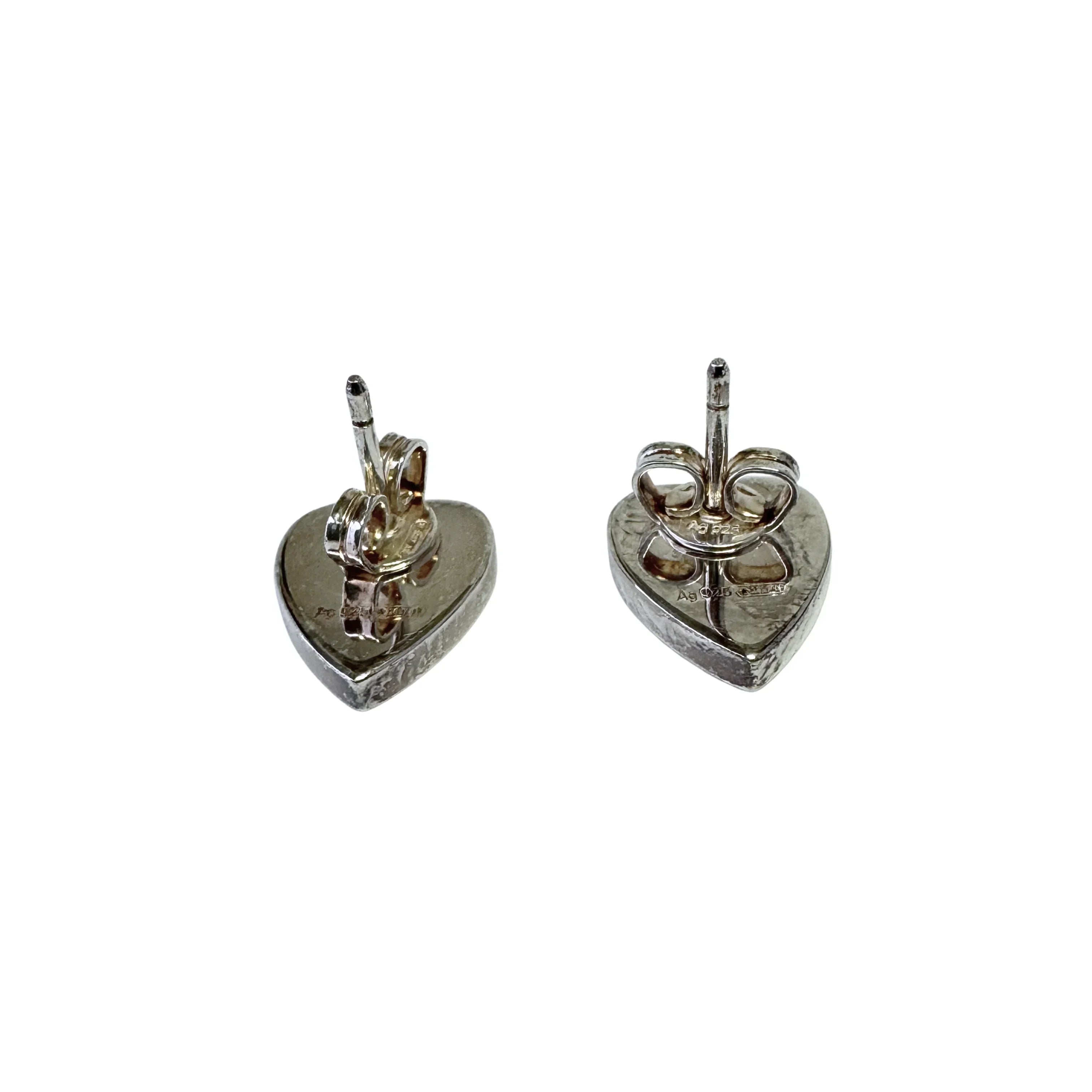 Gucci Heart Stud Earrings 925 Sterling Silver - Lost Designer