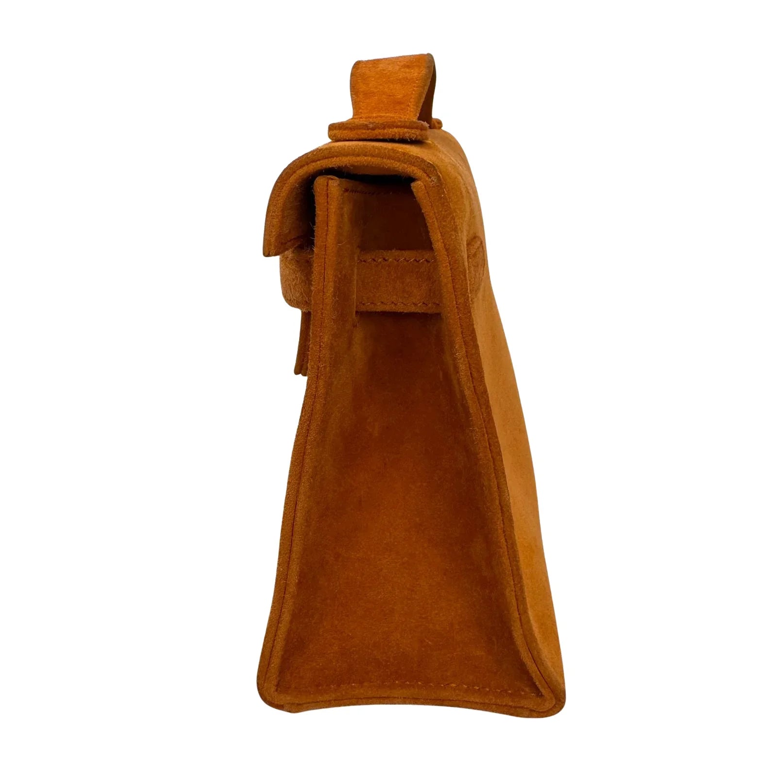 Hermès Kelly Pochette Orange H Veau Doblis Suede PWH ☐ I Stamp - Lost Designer