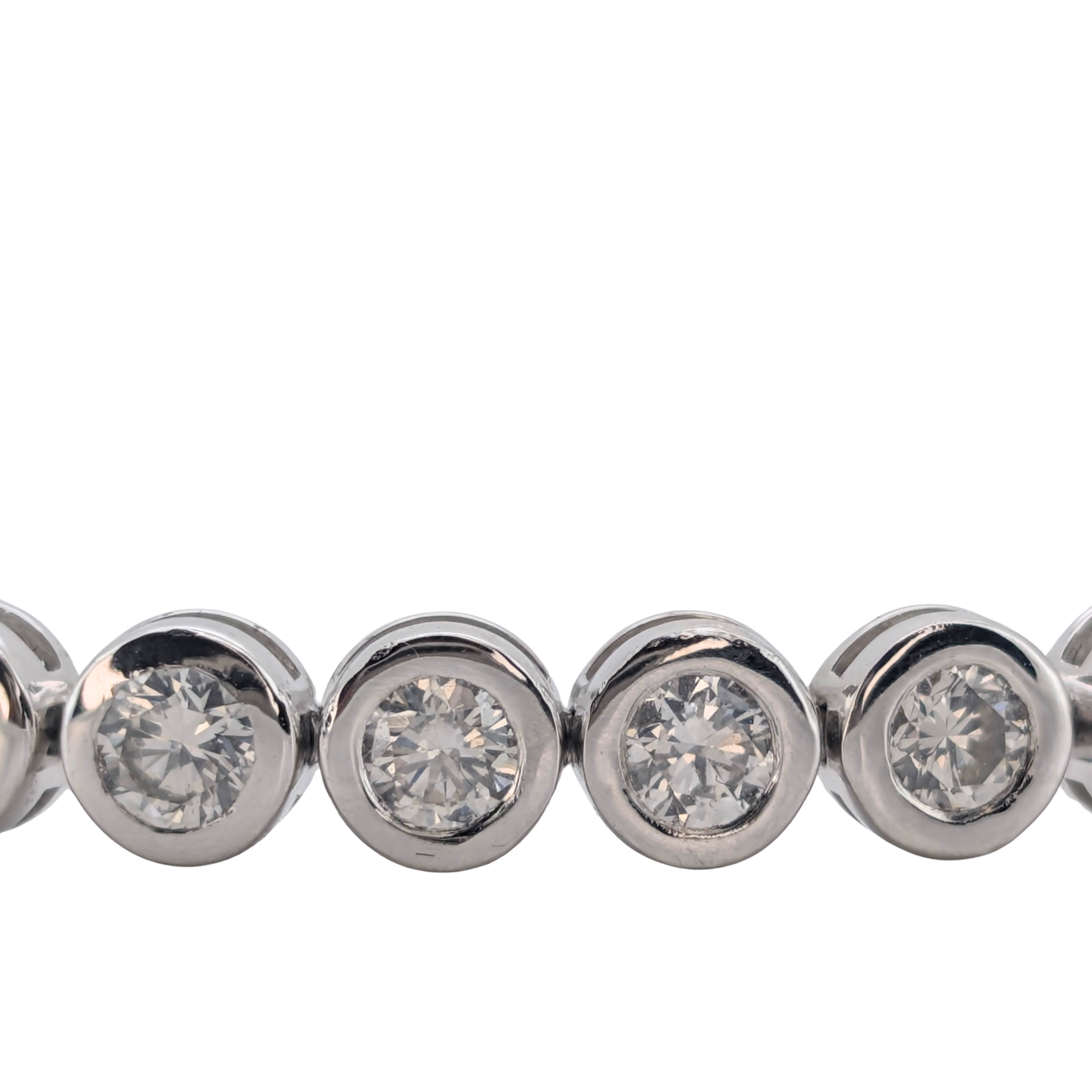 6.00Ct Natural Round Brilliant Diamond Tennis Bracelet In 18ct White Gold