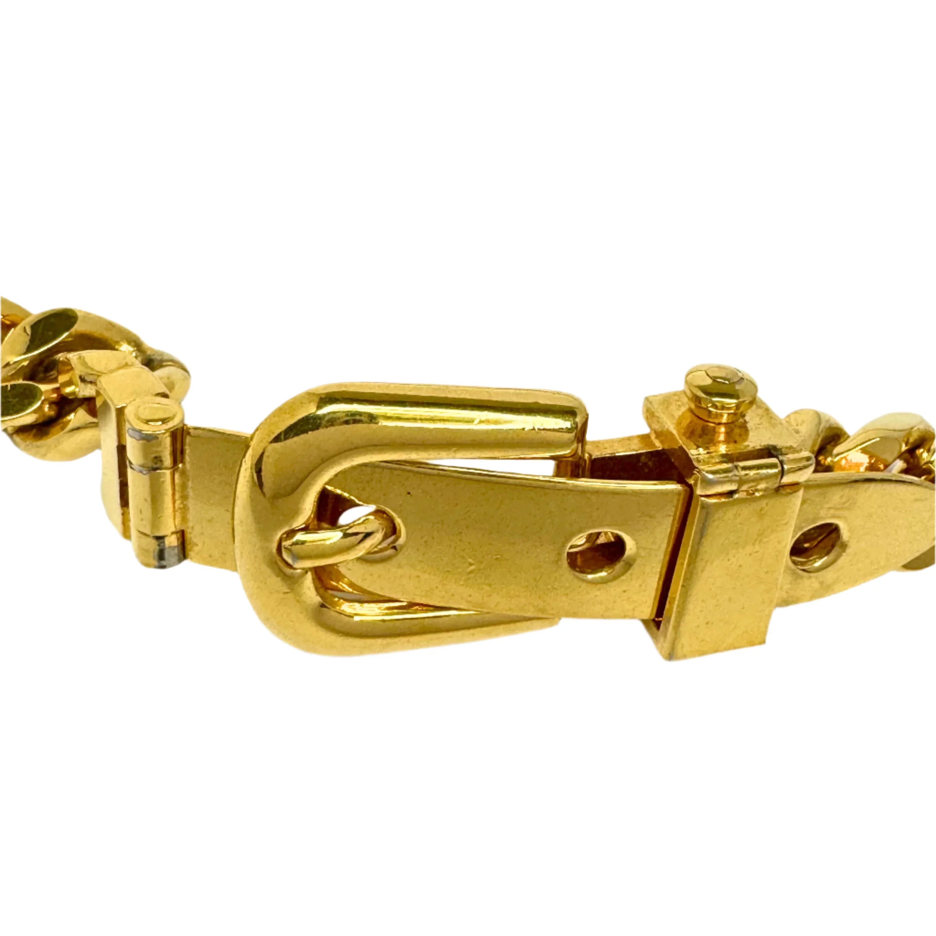 Gucci Chain Heavy necklace with Belt clasp tag in yellow gold-toned - Lost Designer