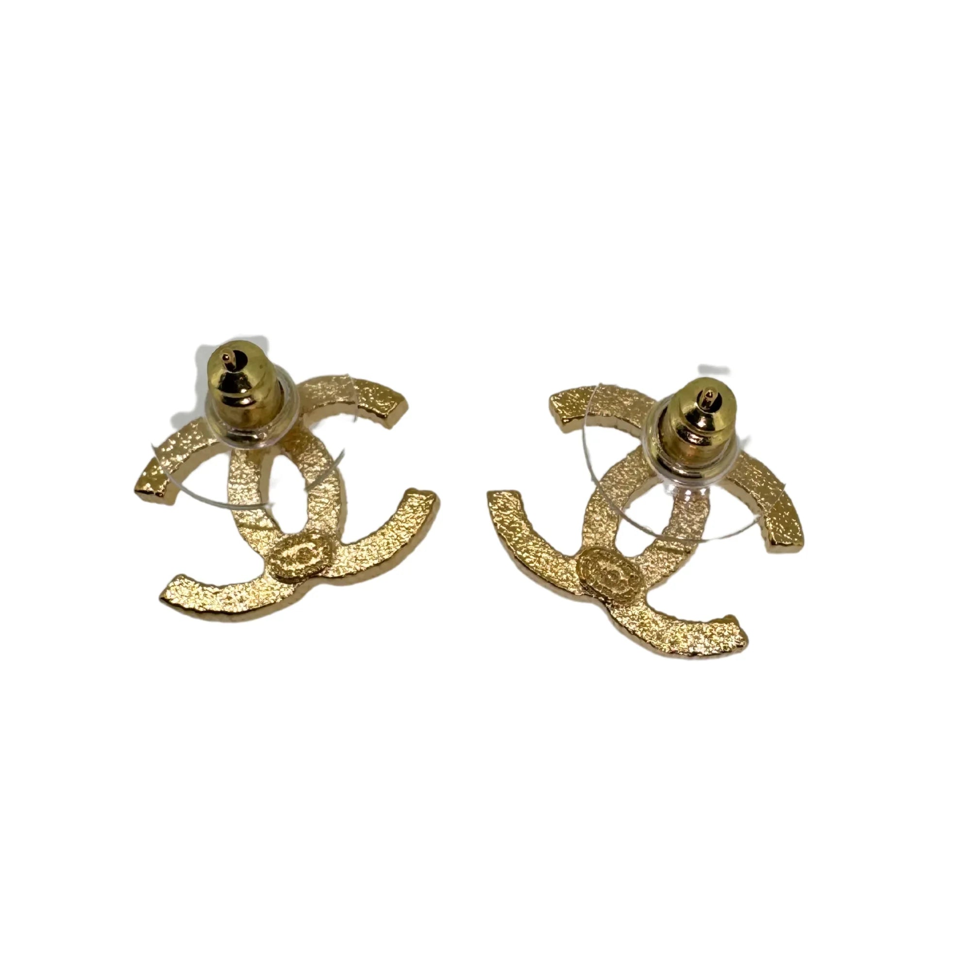 Chanel 18K Gold-Plated CC Logo Stud Earrings - Lost Designer