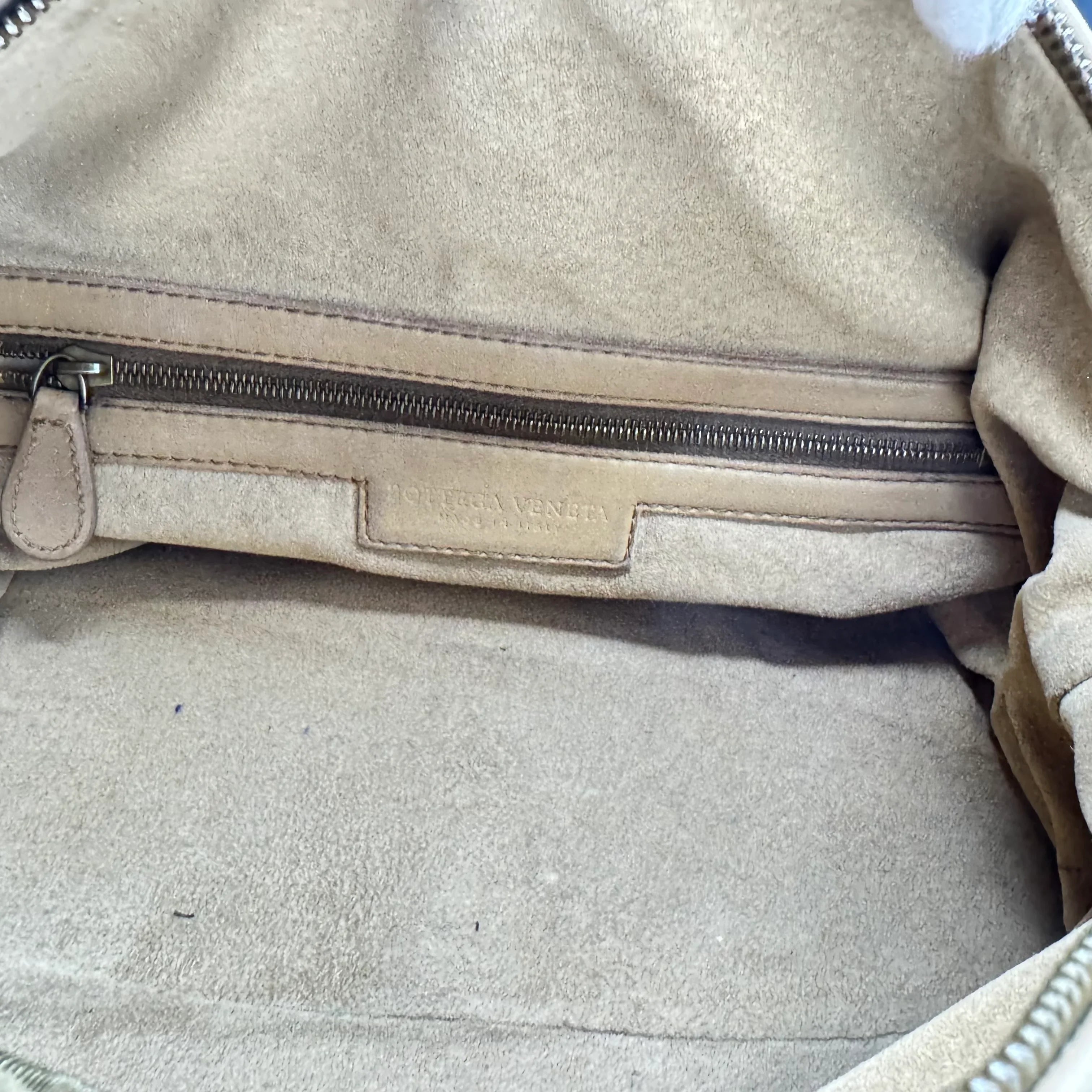 Bottega Veneta Nappa Intrecciato Padlock Montaigne Moutarde Beige Bag - Lost Designer