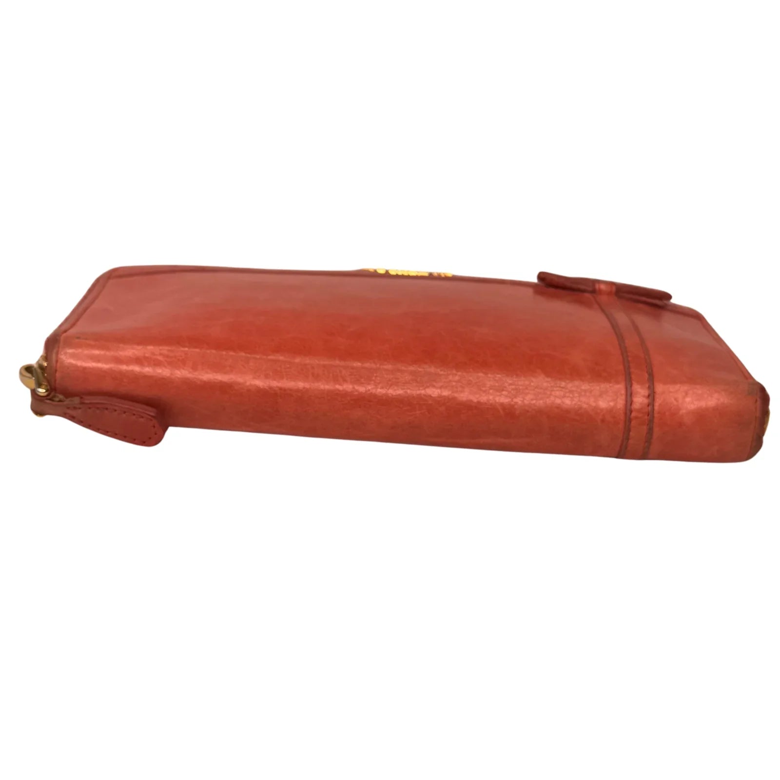 Prada Pink Leather Long Wallet with Zip Coin Compartment - Lost Designer