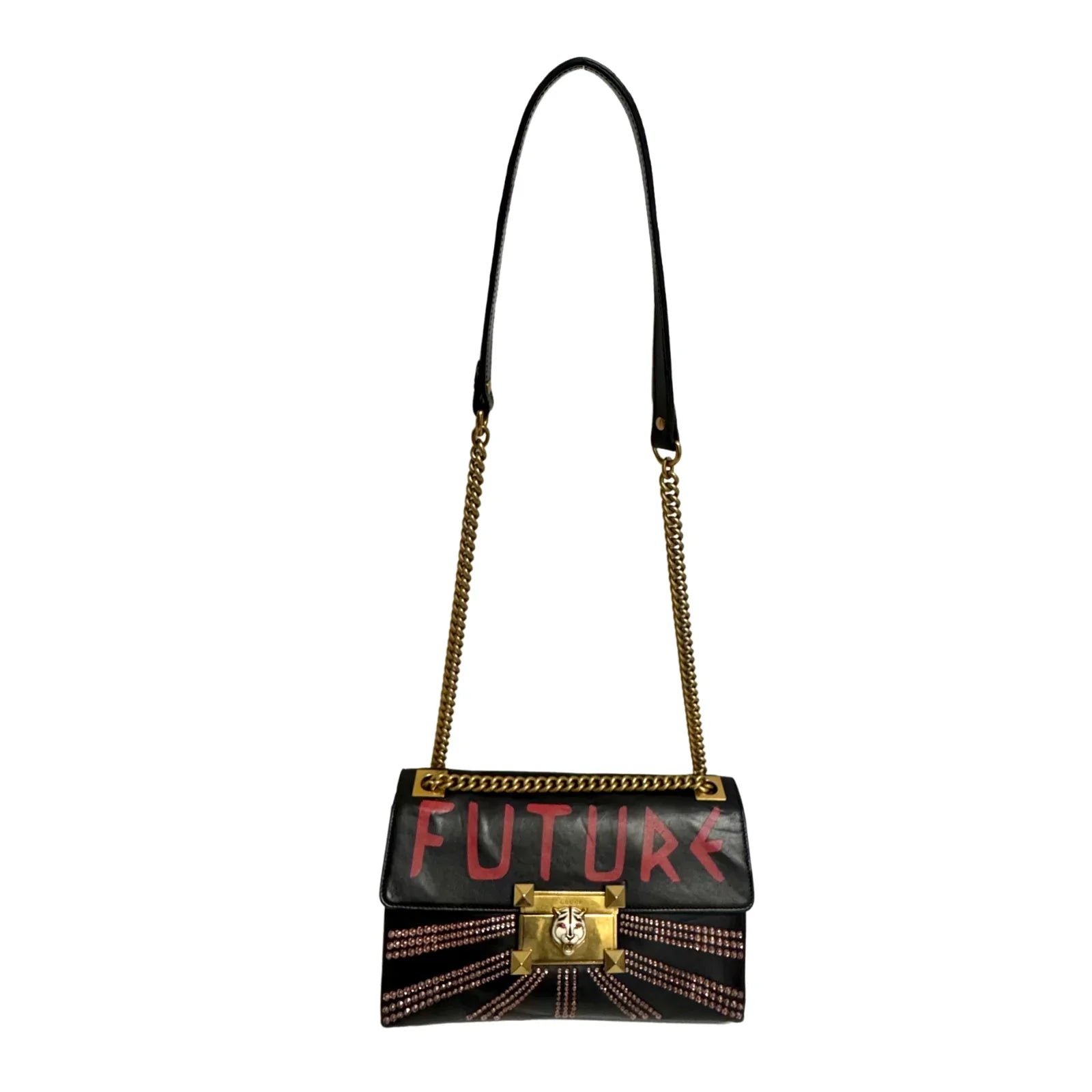 Gucci Osiride Future Embellished Leather Bag Black - Lost Designer