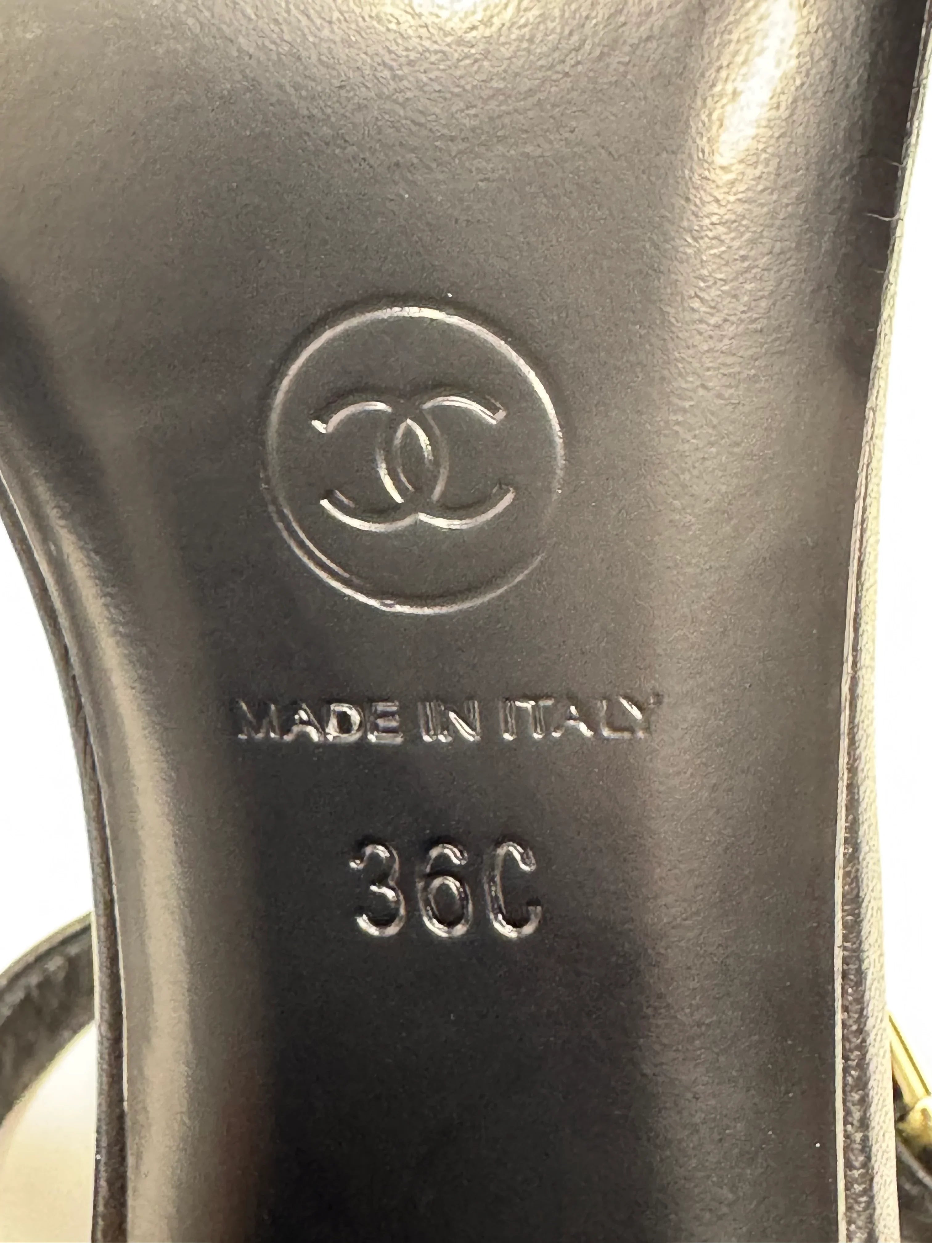 Chanel Black Lambskin Leather Classic Sandals – Size 36C - Lost Designer