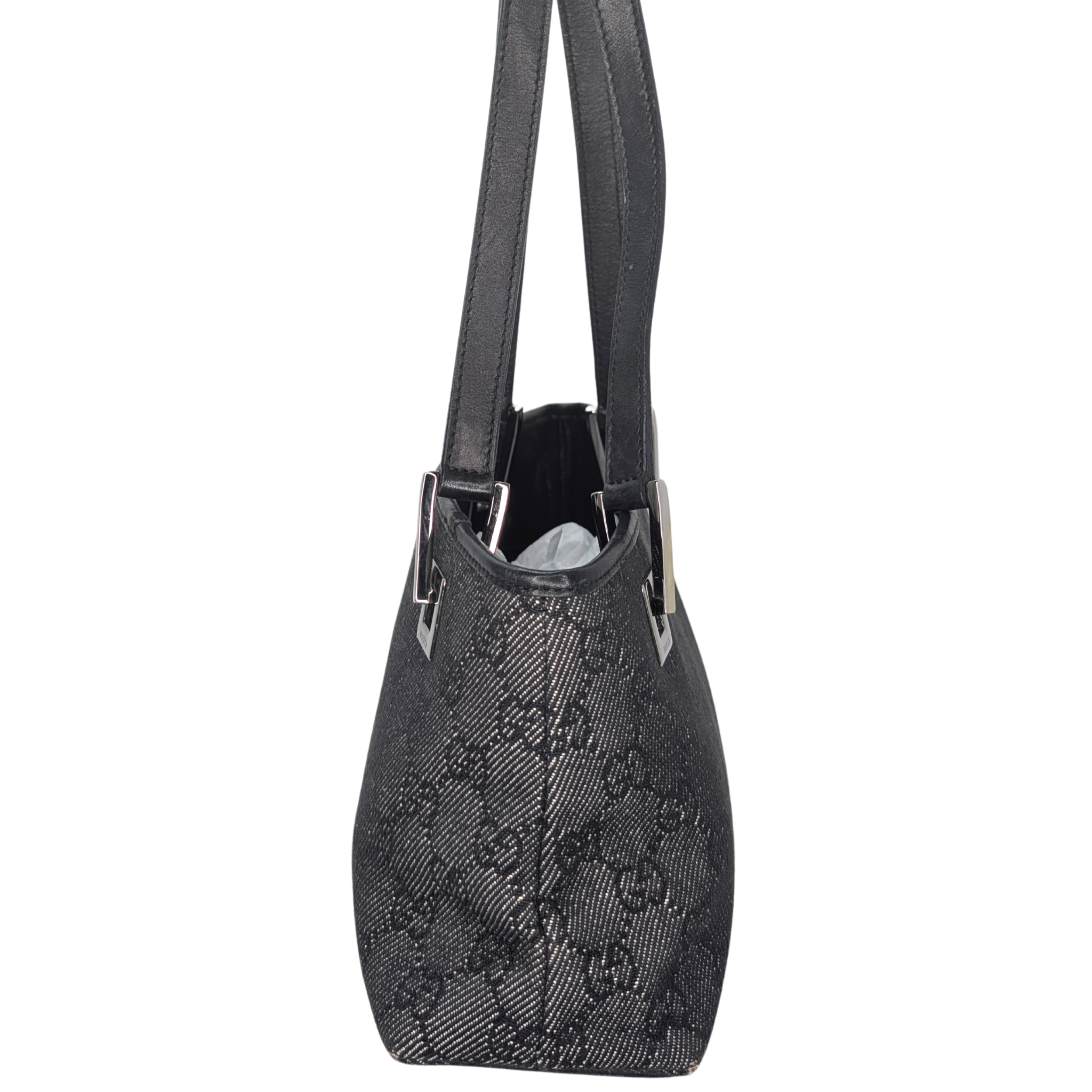 Gucci GG Denim Small Shoulder Tote Bag