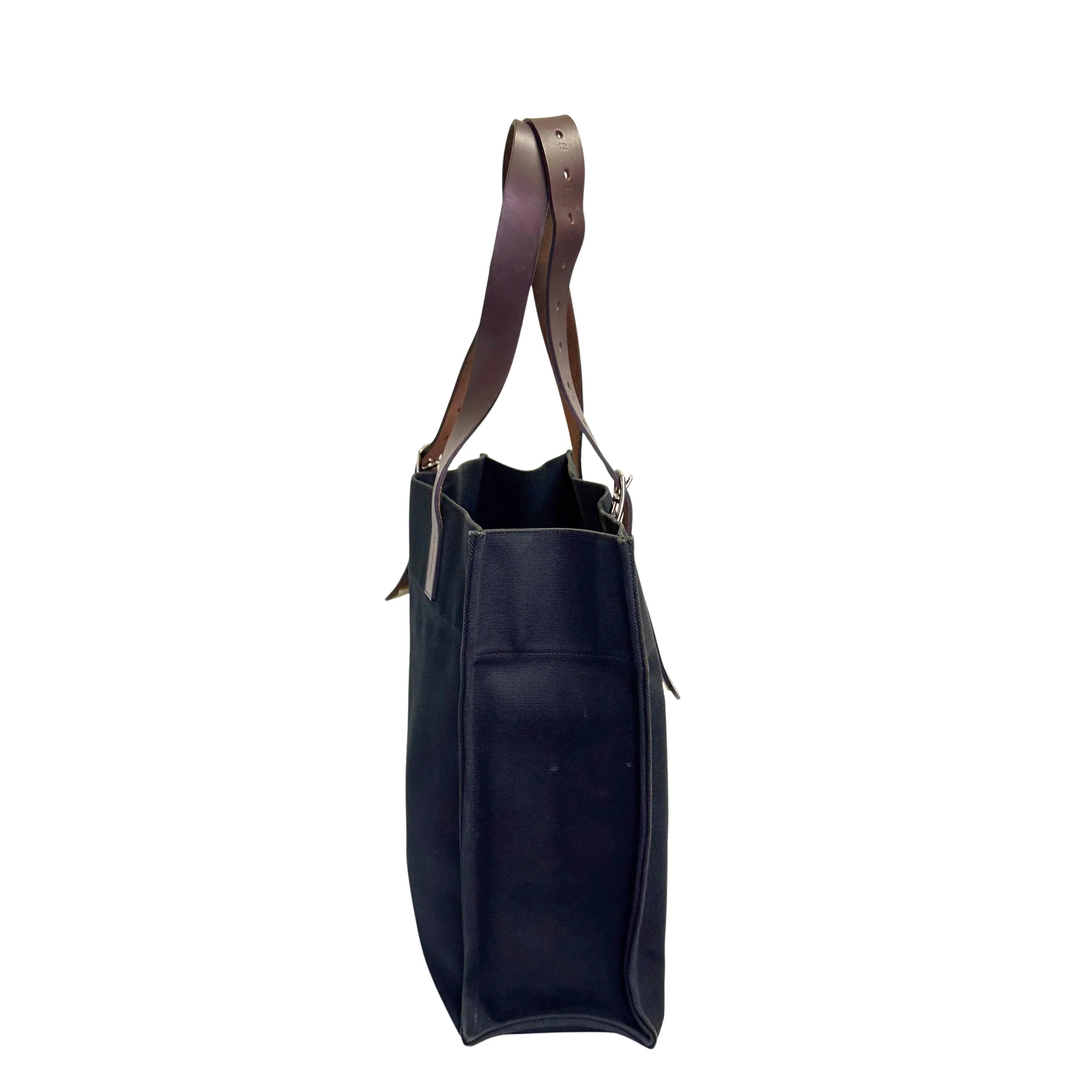Hermés Etriviére Tote Bag Cotton Canvas Black - Lost Designer