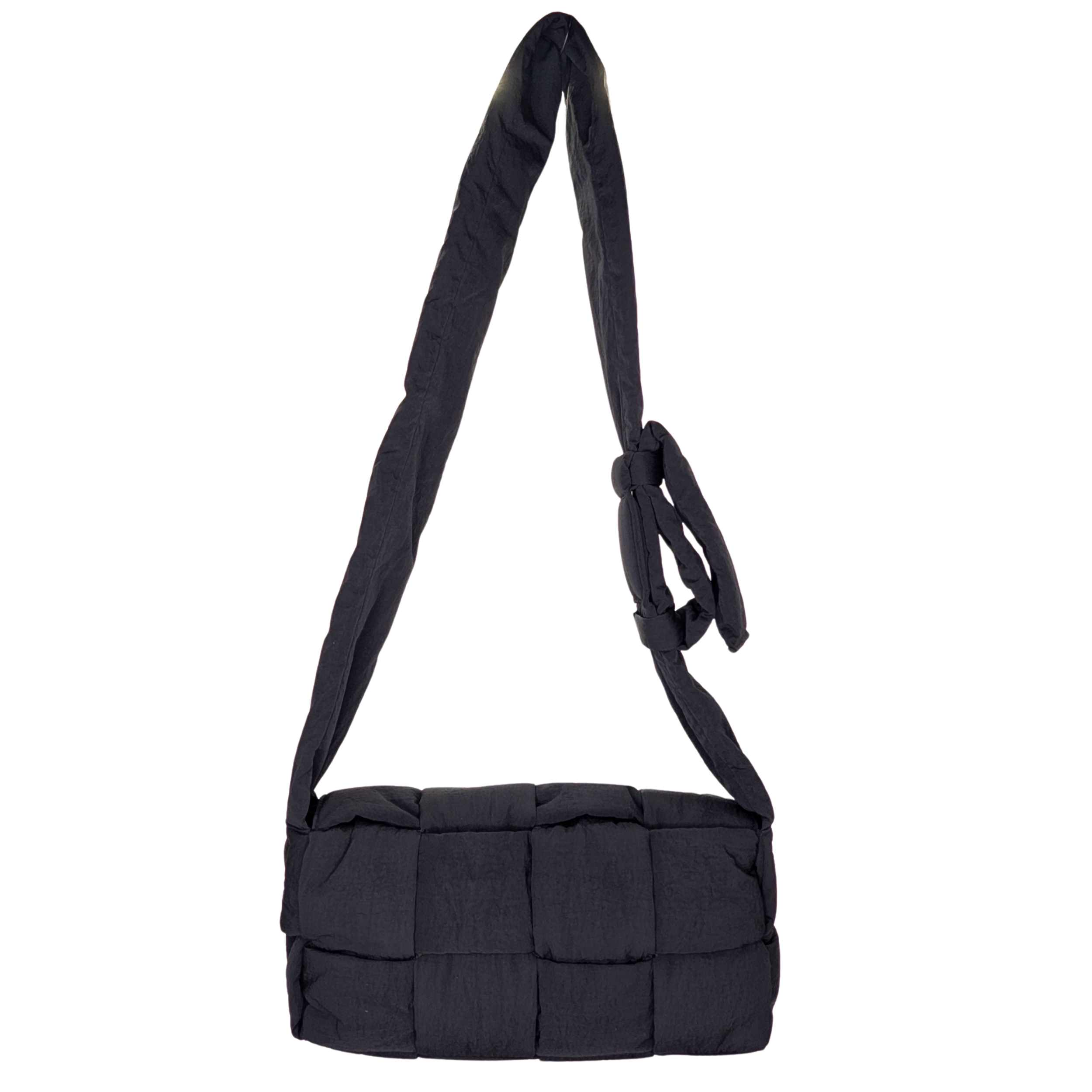 Bottega Nylon Intrecciato Padded Tech Cassette Bag Black