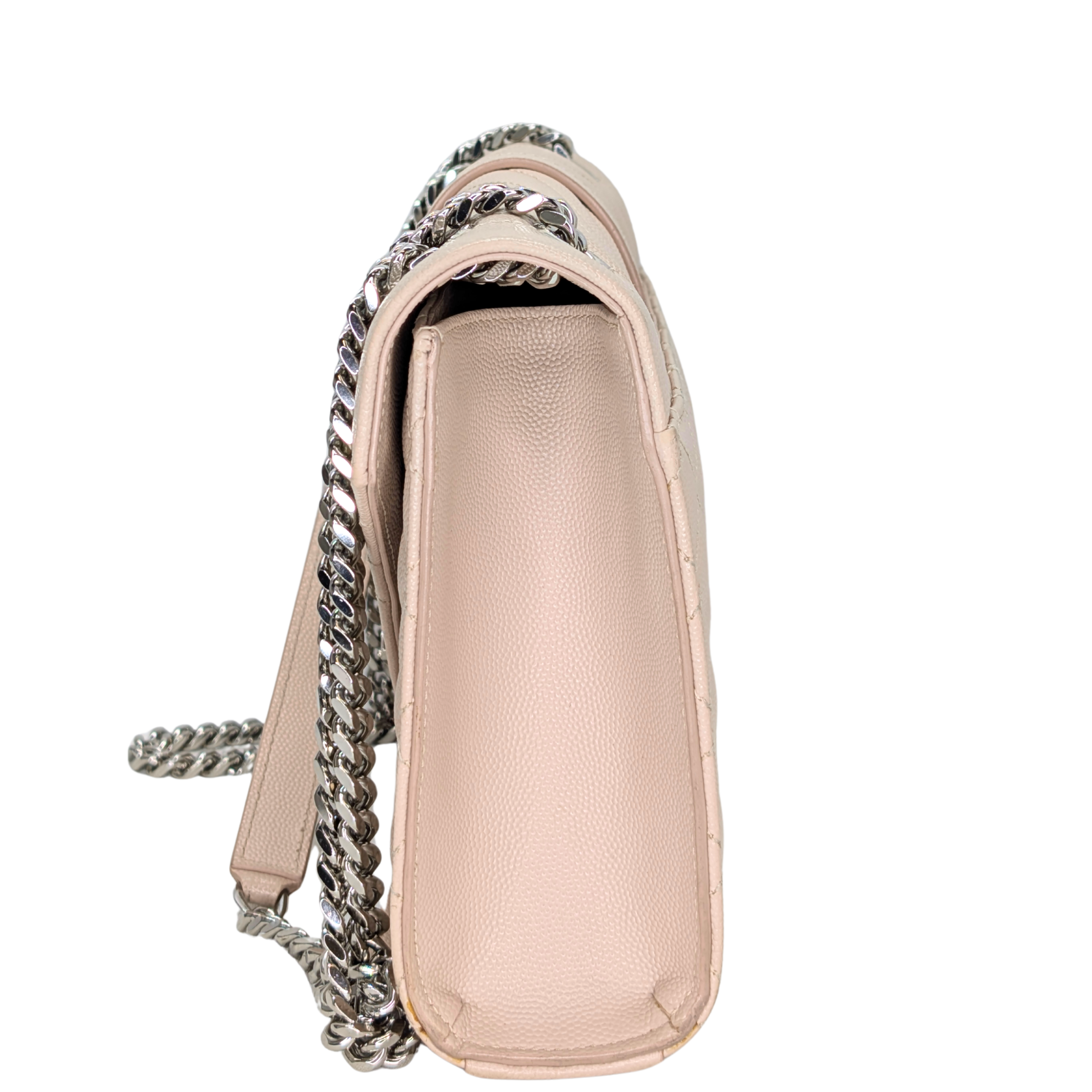 Saint Laurent Medium Envelope Bag Marble Pink