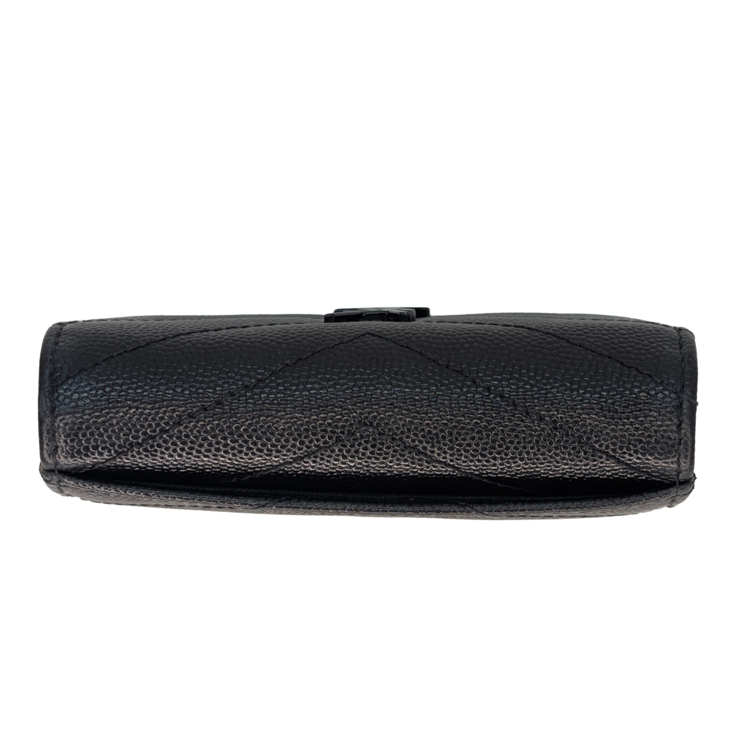 Saint Laurent Cassandre Metalasse Wallet Black