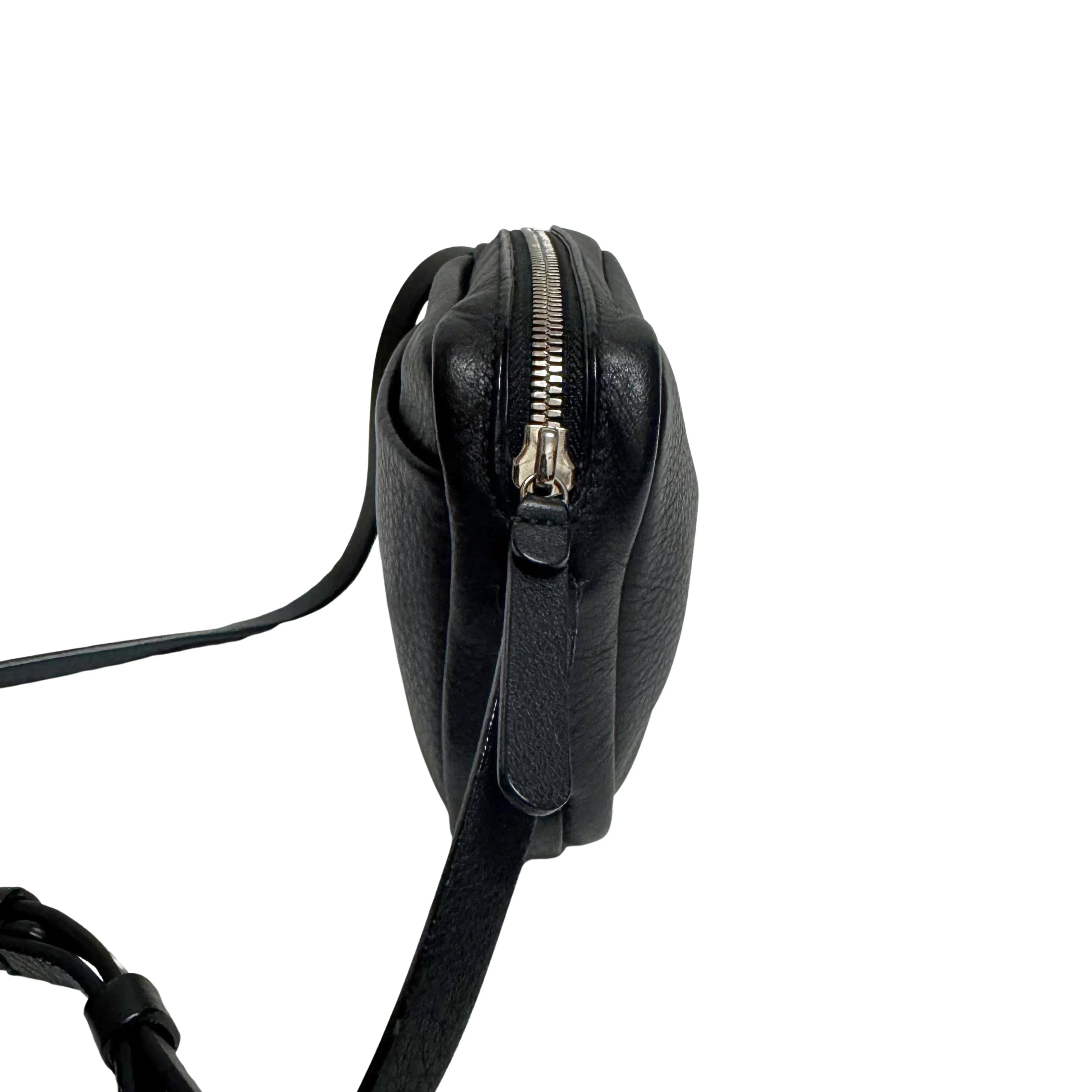 BALENCIAGA Calfskin Logo Everyday Camera Bag /Black - Lost Designer