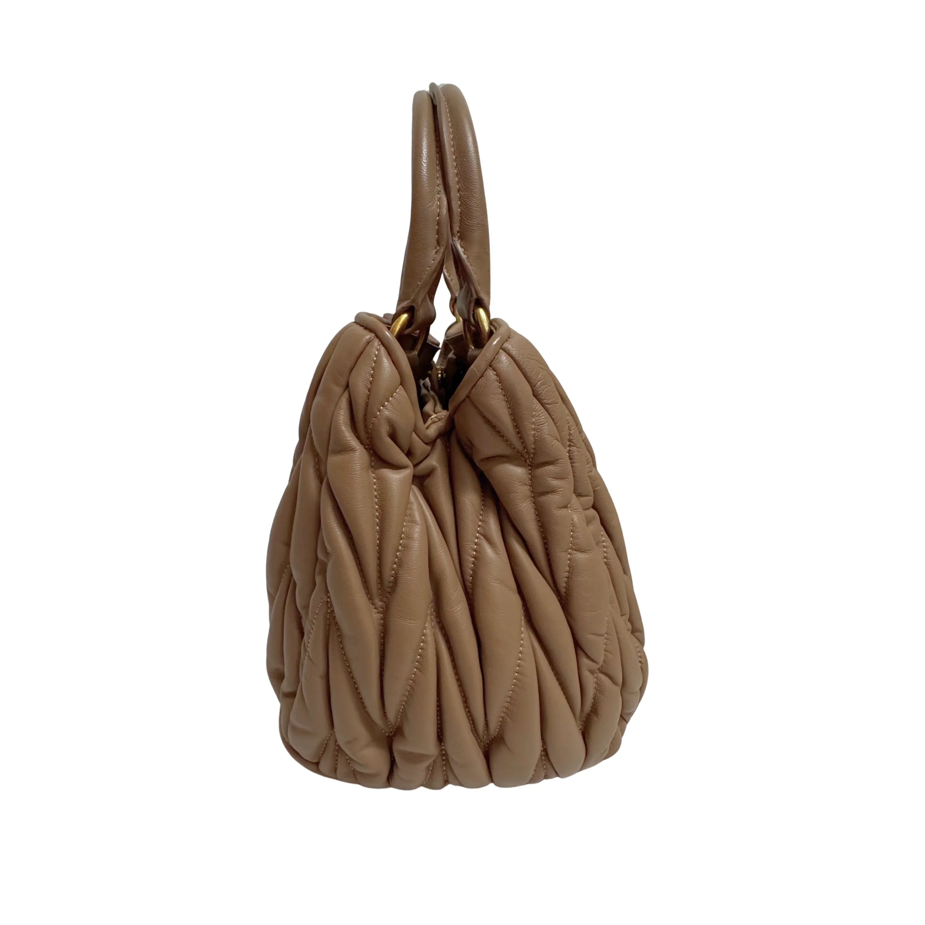 Miu Miu Nappa Matelassé leather Top Handle Bag - Lost Designer