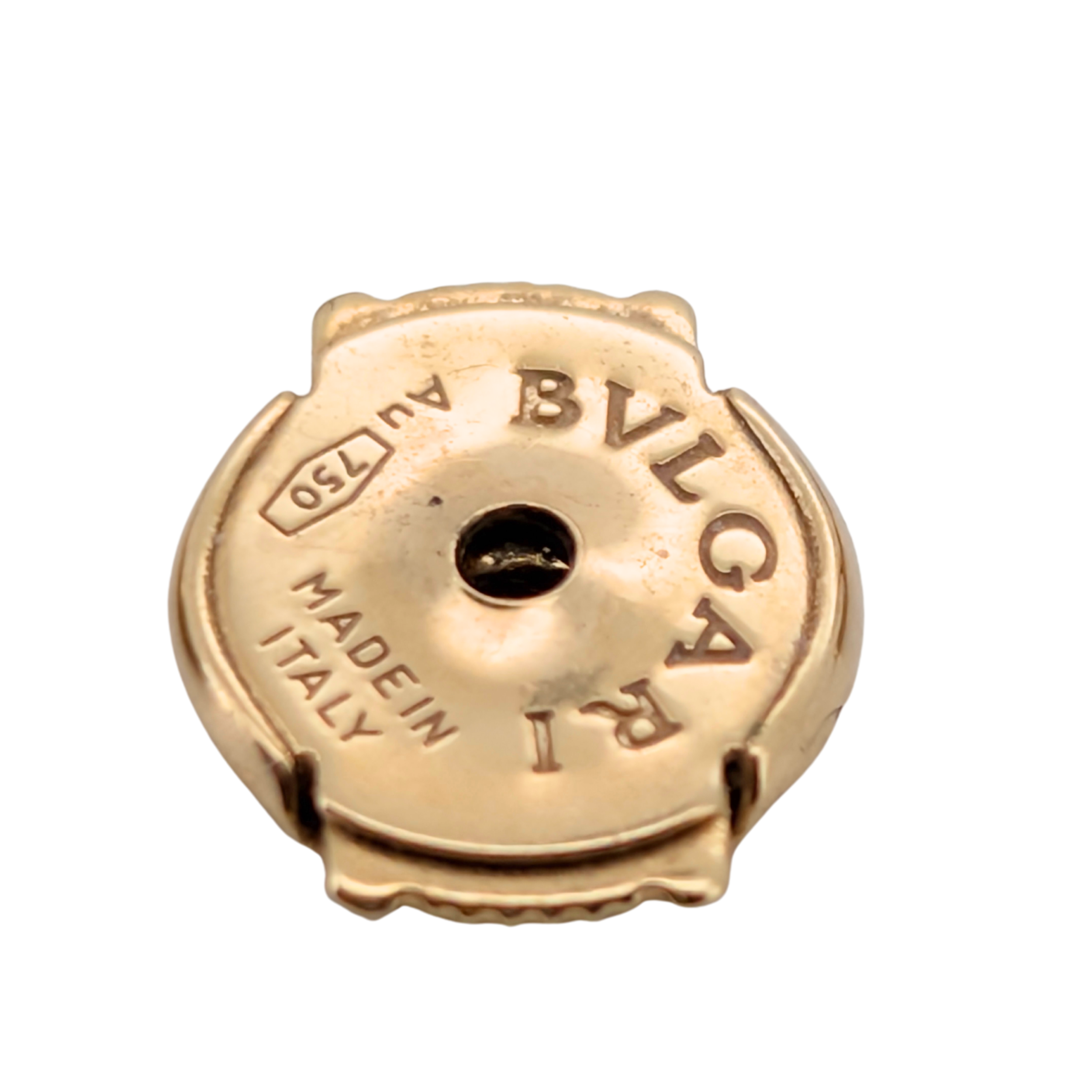 Bvlgari Pair Stud Earrings Onyx 18K Yellow Gold