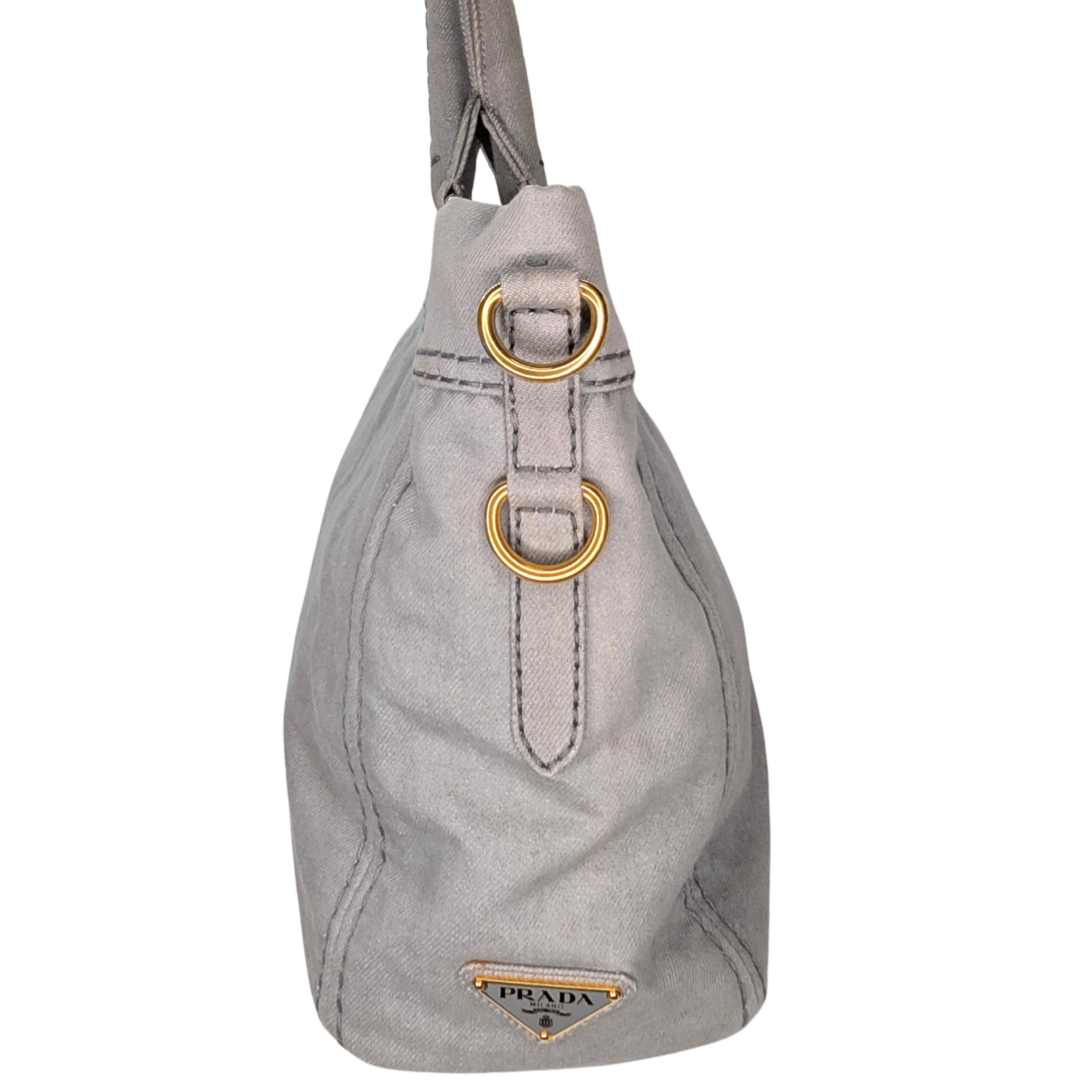 Prada Canvas Canapa Logo Tote Grey