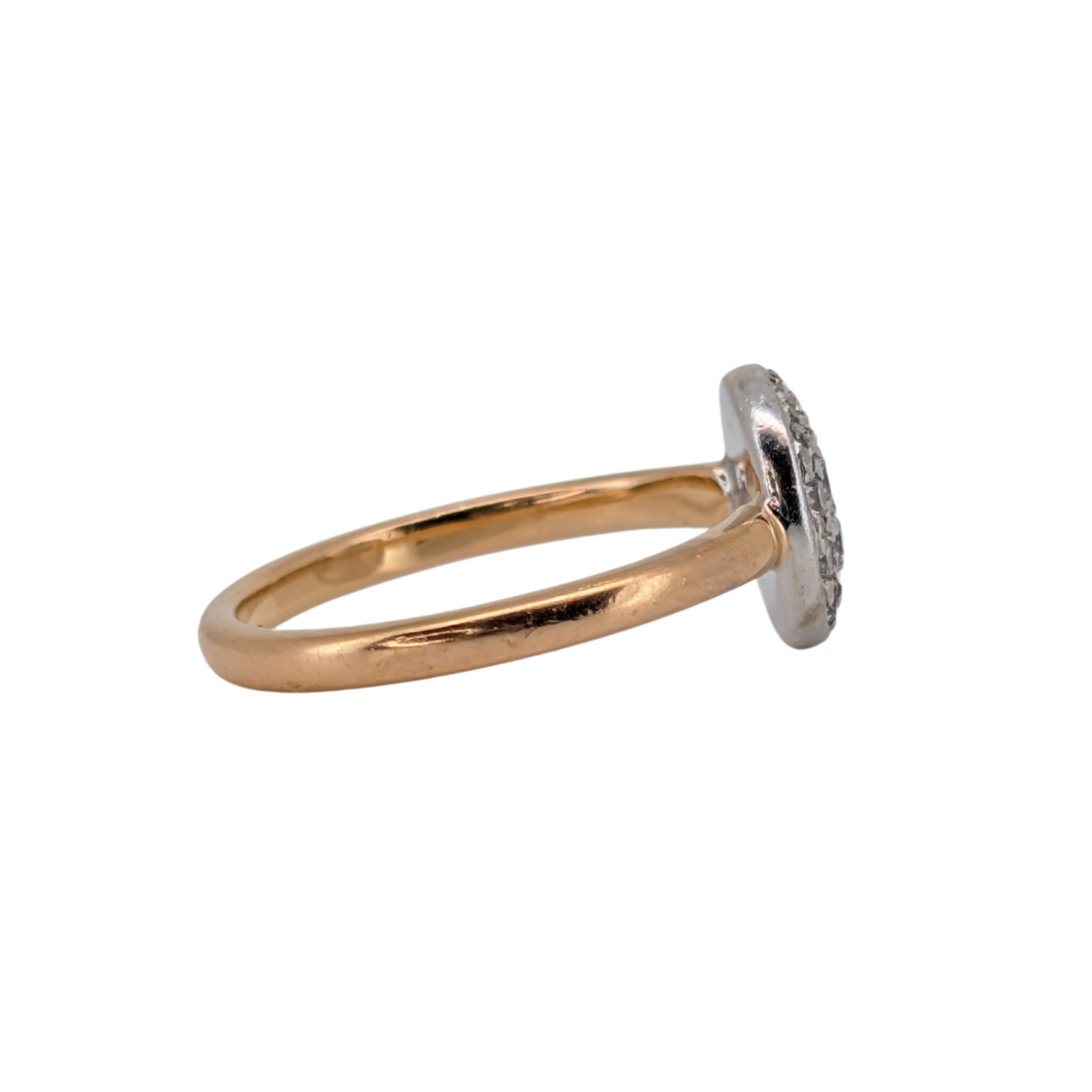 0.35Ct Natural Cluster Brilliant Cut Diamond Ring On 18K Gold